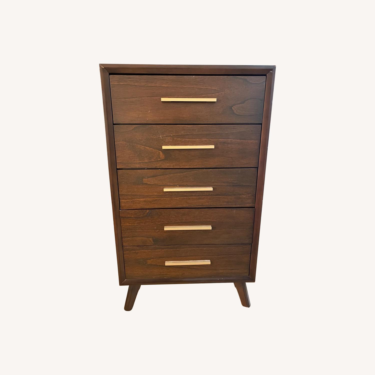 Vintage Dark Brown Wood Dresser - image-0