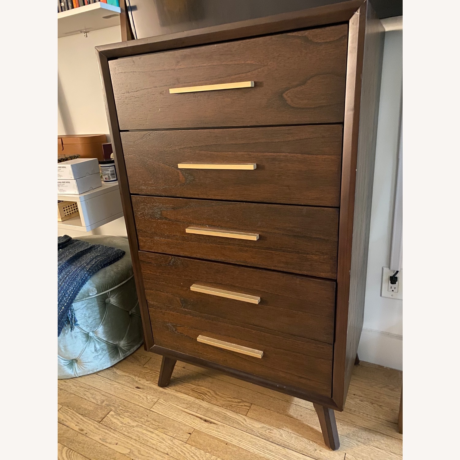 Vintage Dark Brown Wood Dresser - image-2