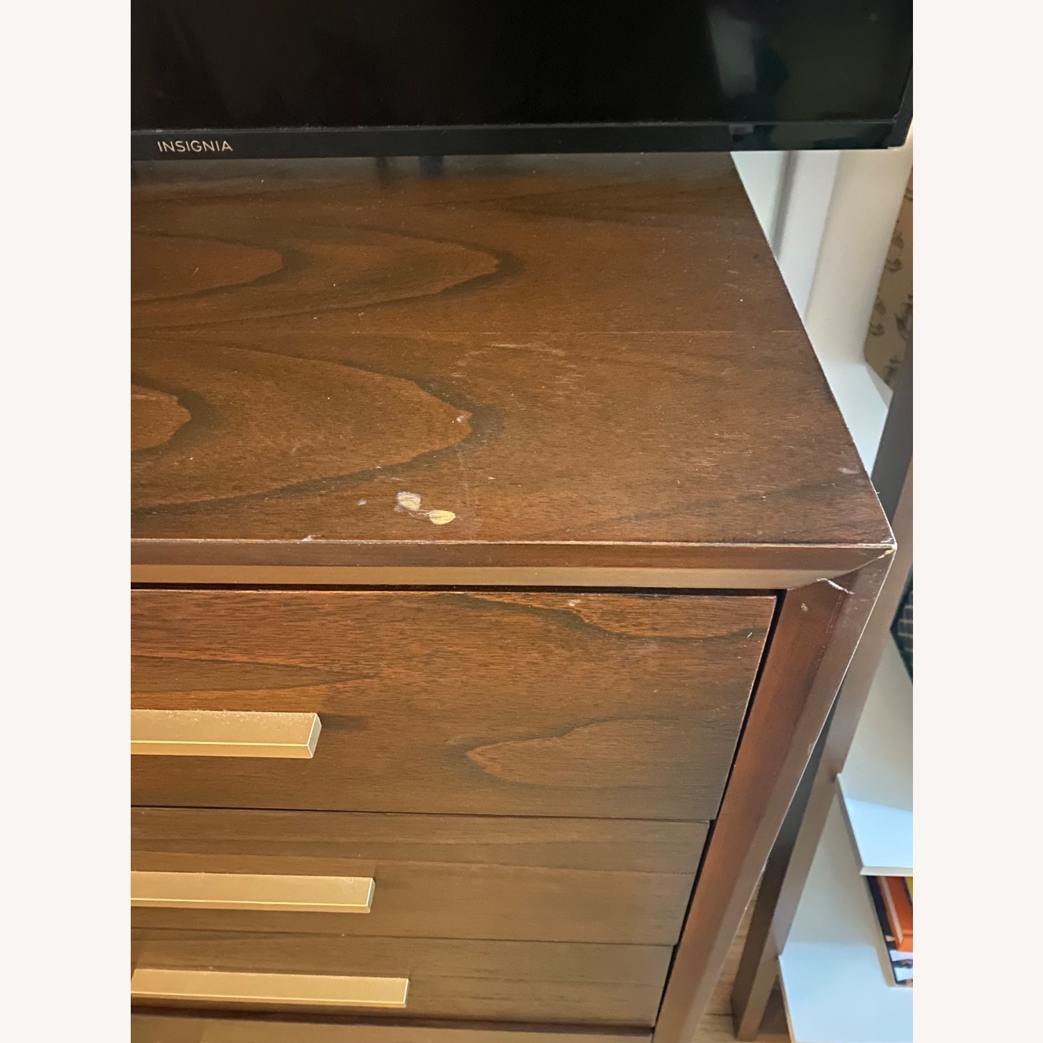 Vintage Dark Brown Wood Dresser - image-3