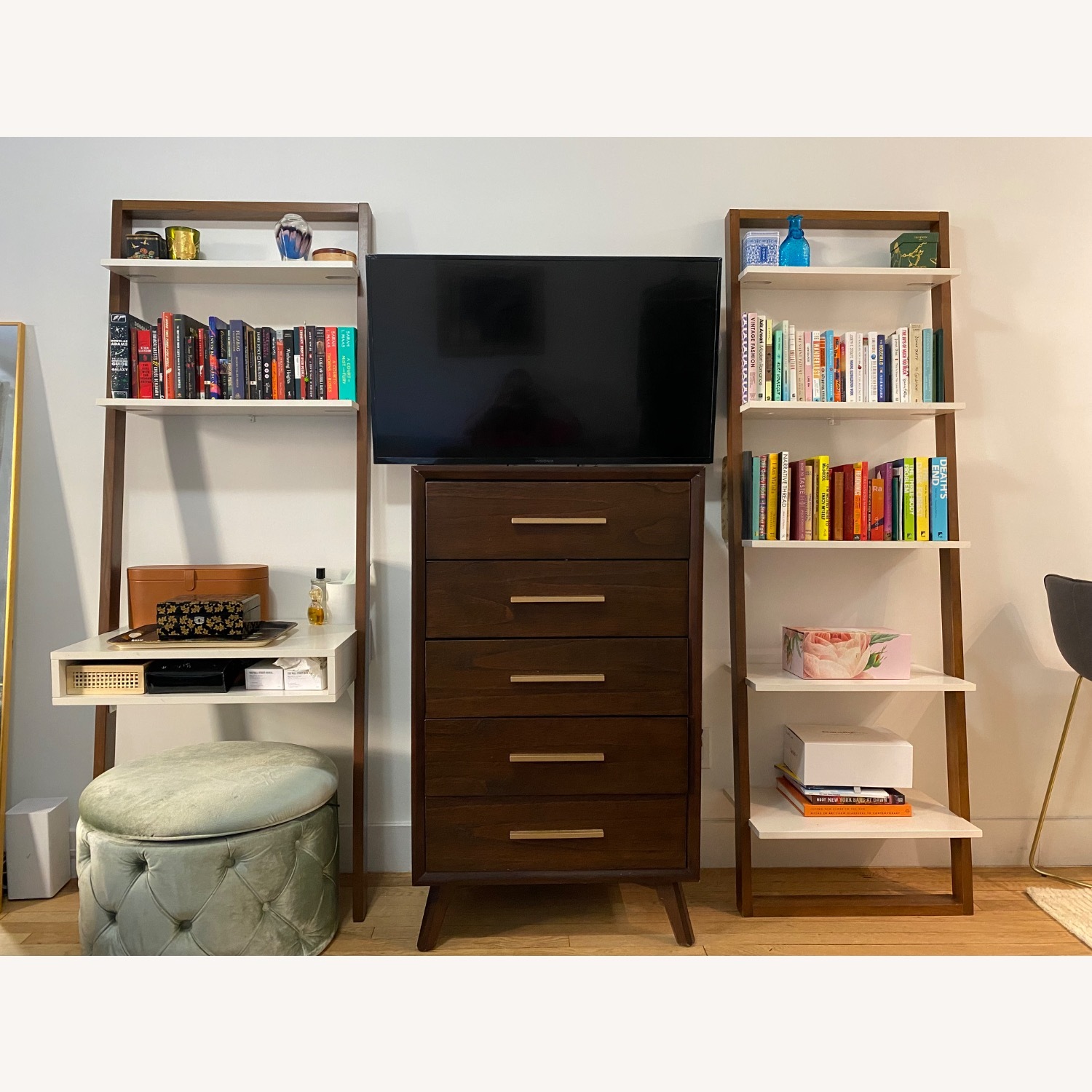 West Elm Dark Brown Wood Wall Shelf - image-2