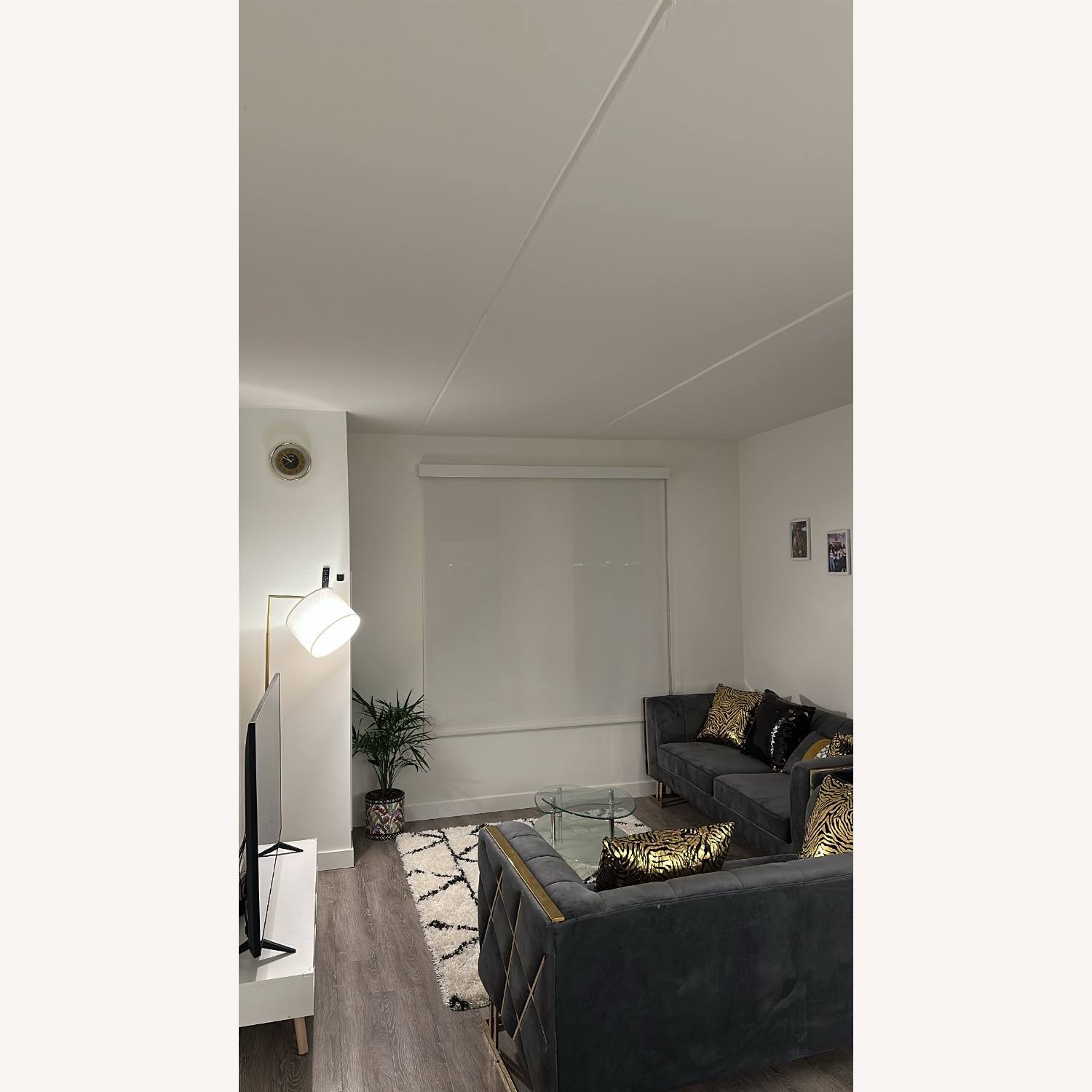 Light Gray Velvet Loveseat - image-2