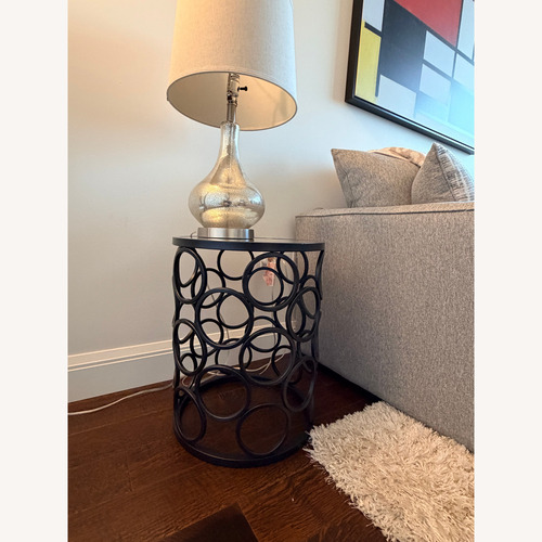 Used Dark Gray/Brown Metal Side Table  for sale on AptDeco