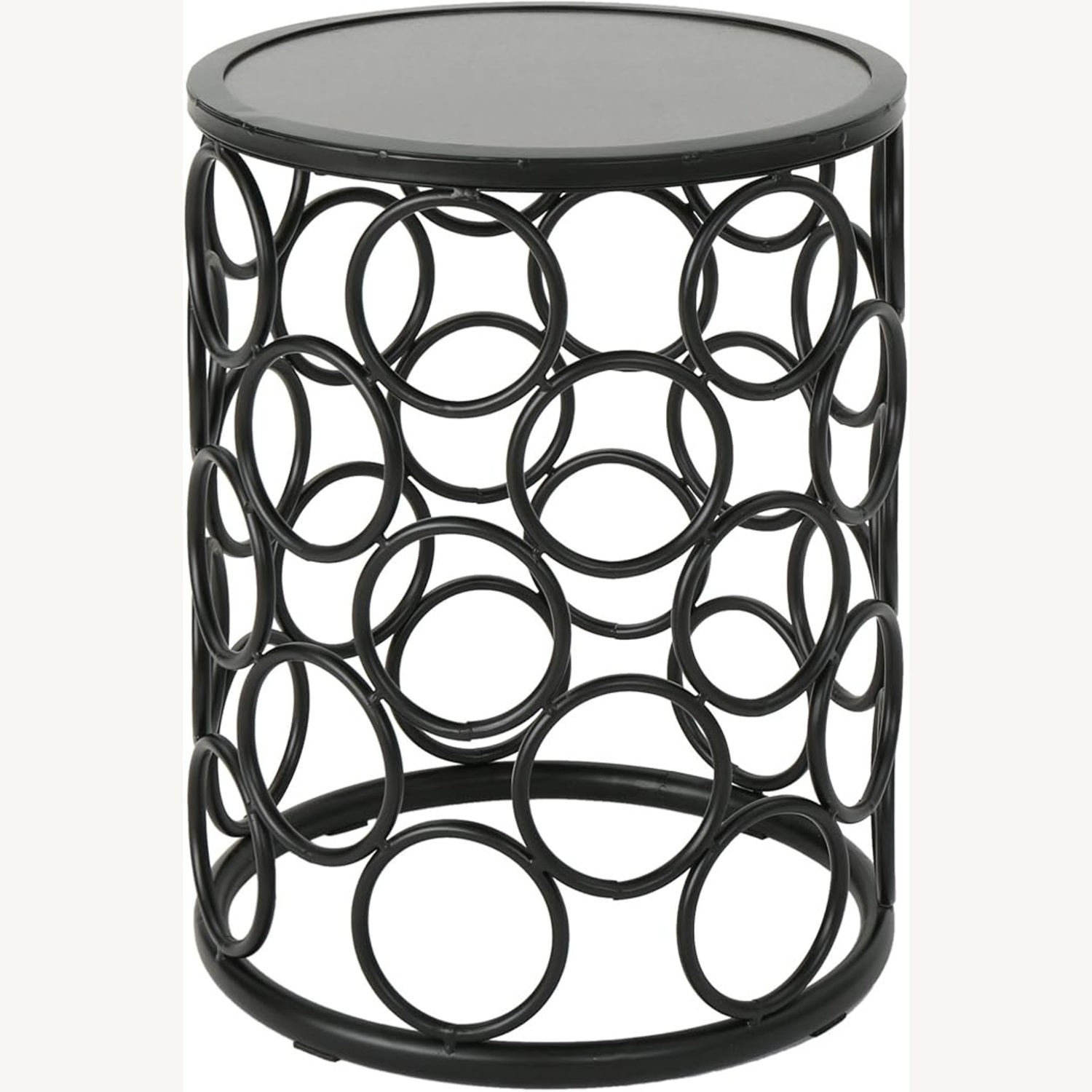 Dark Gray/Brown Metal Side Table  - image-0