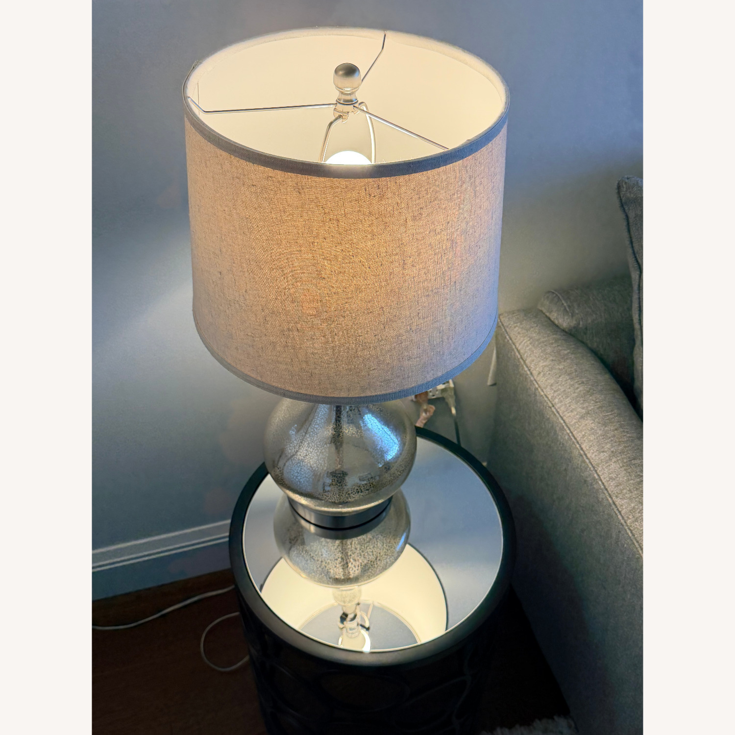 Dark Gray/Brown Metal Side Table  - image-4