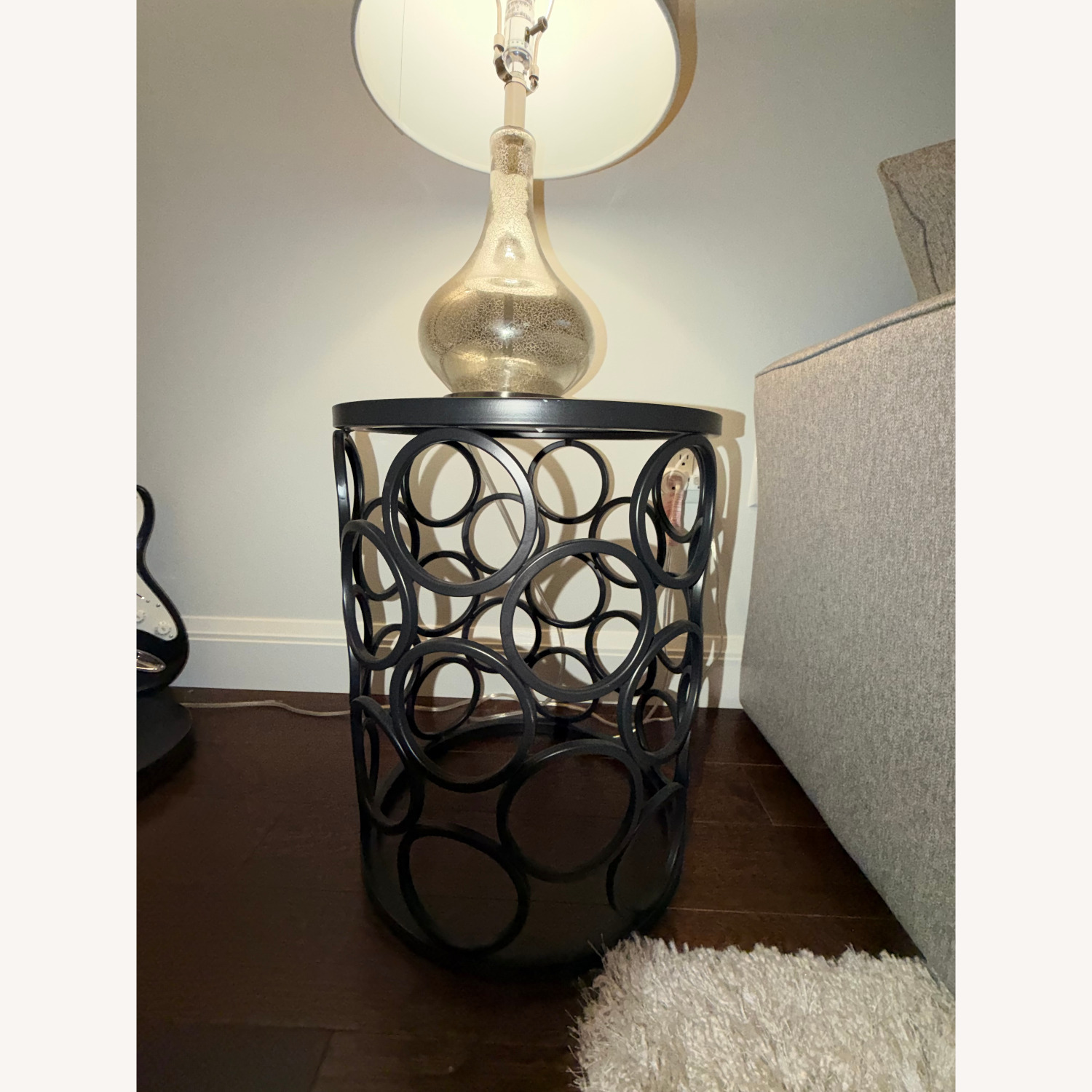 Dark Gray/Brown Metal Side Table  - image-6