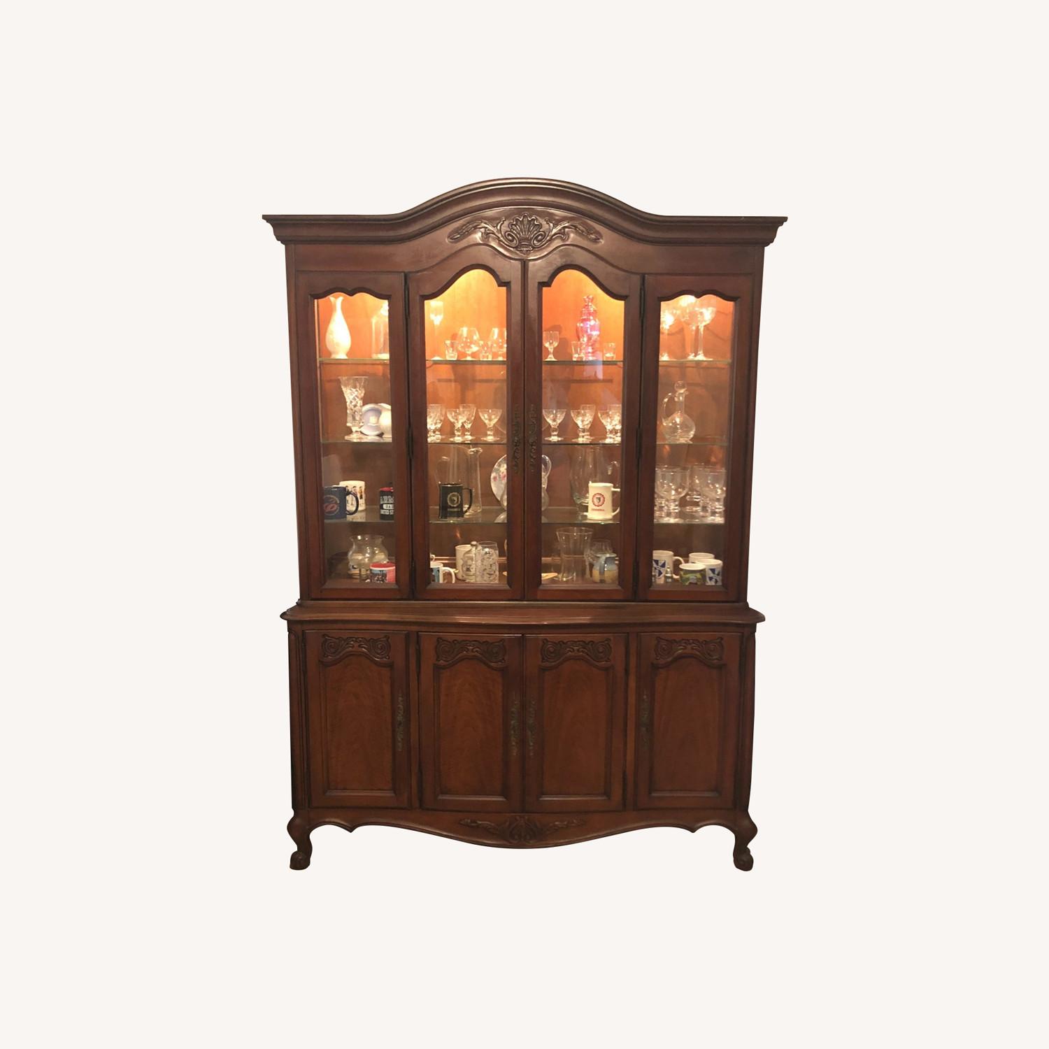 Vintage/Antique Finds Dark Brown Wood Wall Unit - image-0