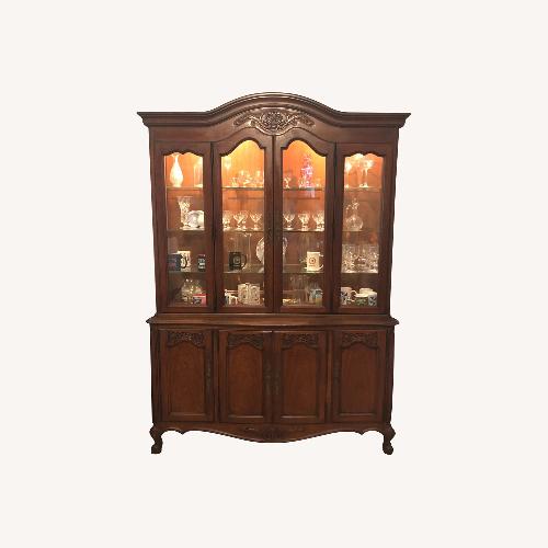 Used Vintage/Antique Finds Dark Brown Wood Wall Unit for sale on AptDeco