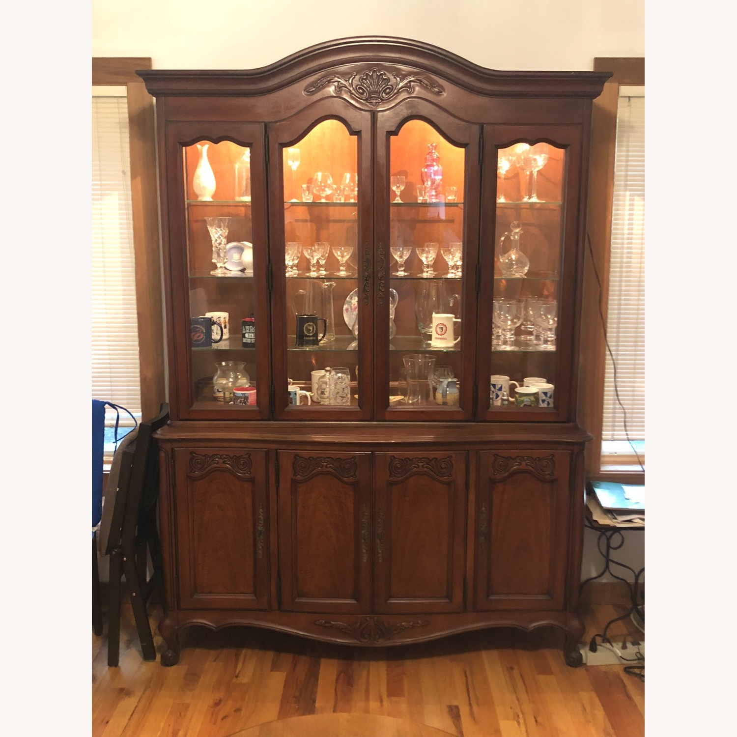 Vintage/Antique Finds Dark Brown Wood Wall Unit - image-1