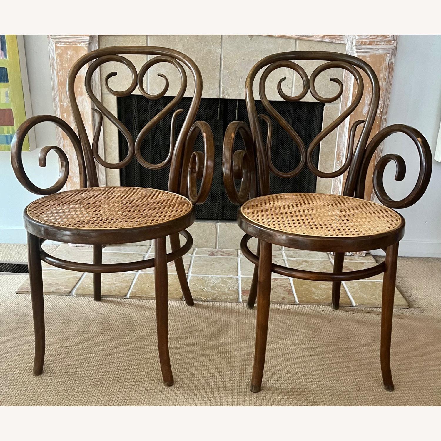 Antique Bentwood Arm Chairs Early 20th C Italian - image-1
