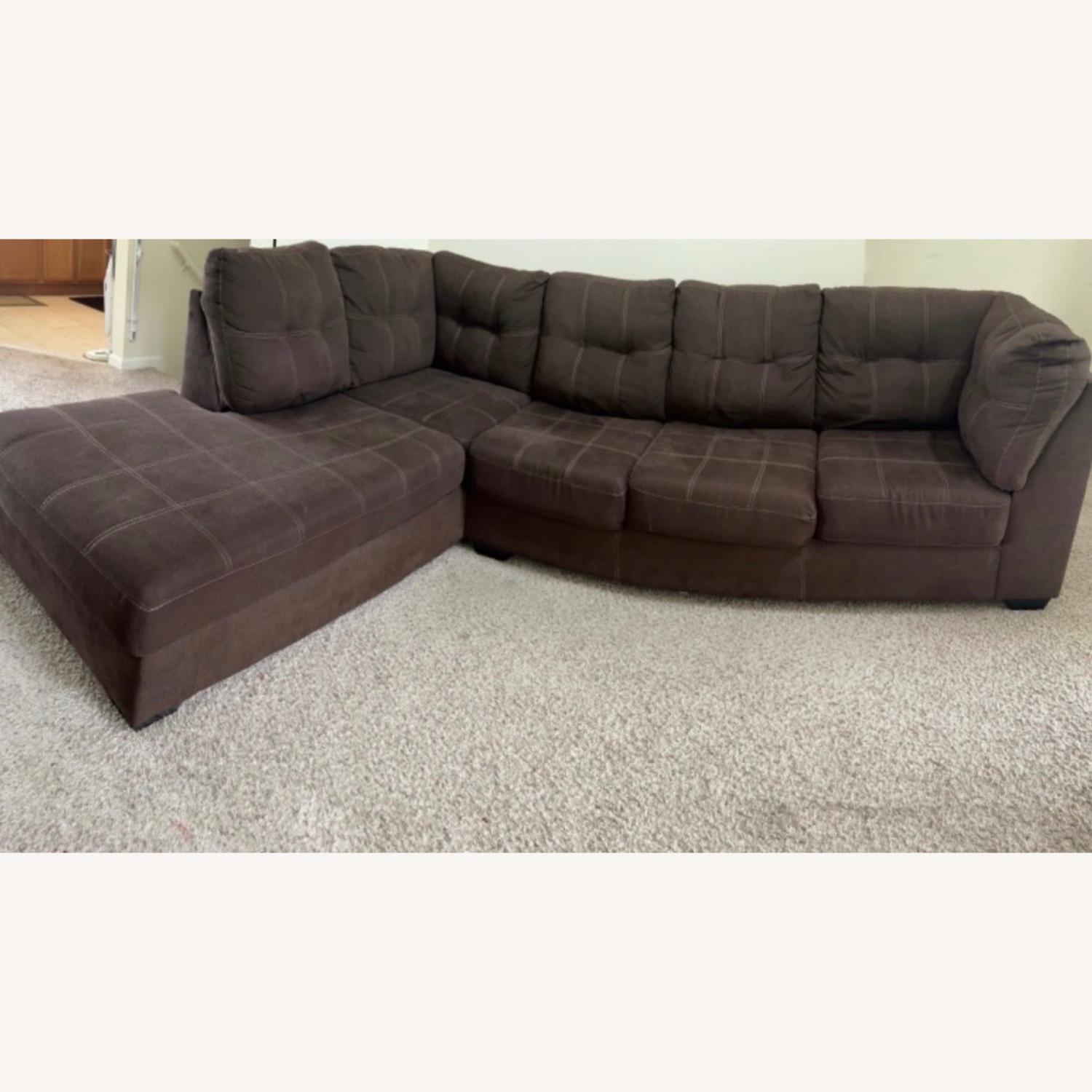 Raymour & Flanigan Desmond Dark Brown 2 Piece Sectional - image-2