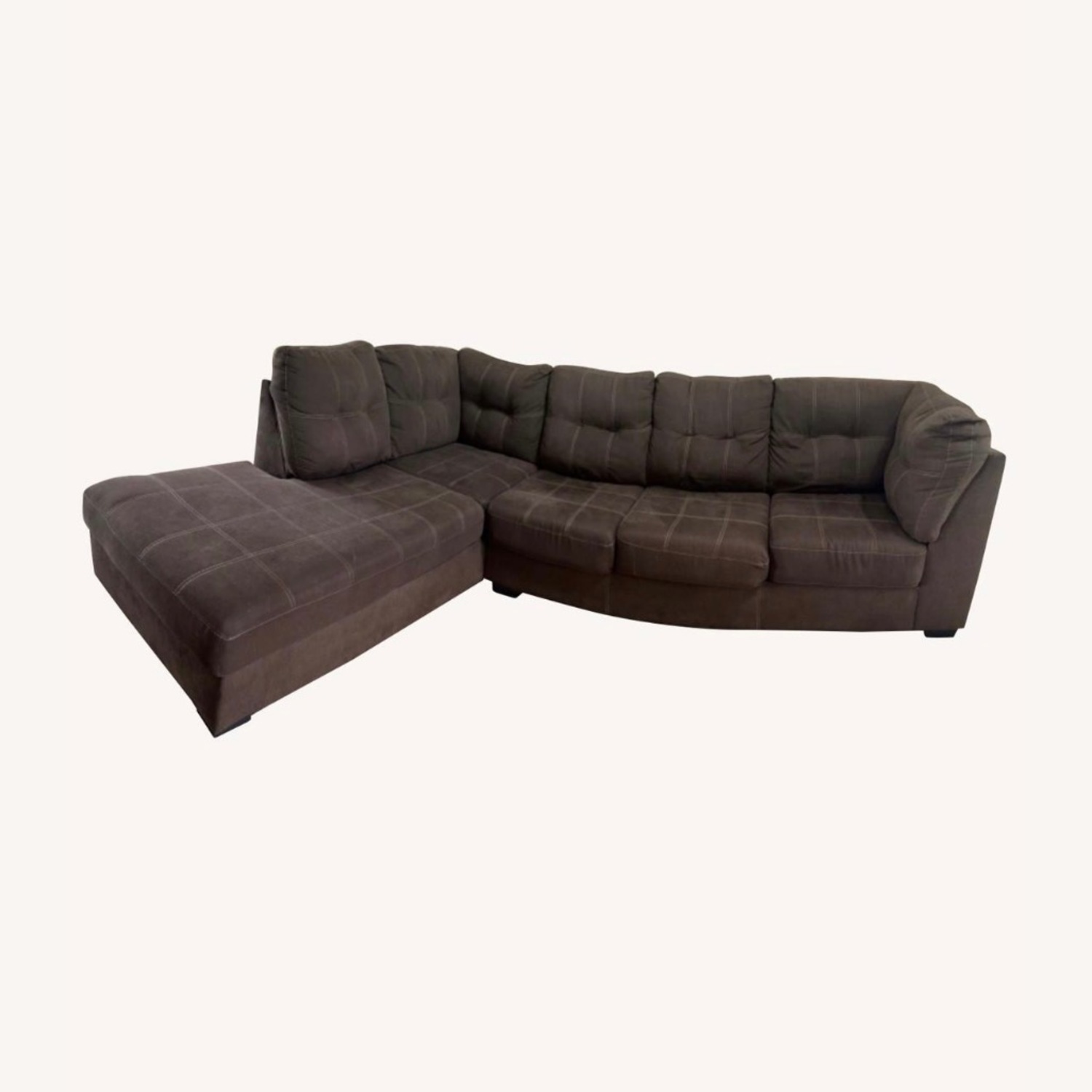 Raymour & Flanigan Desmond Dark Brown 2 Piece Sectional - image-1
