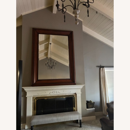 Used Oversized Wood-Framed Wall Mirror for sale on AptDeco