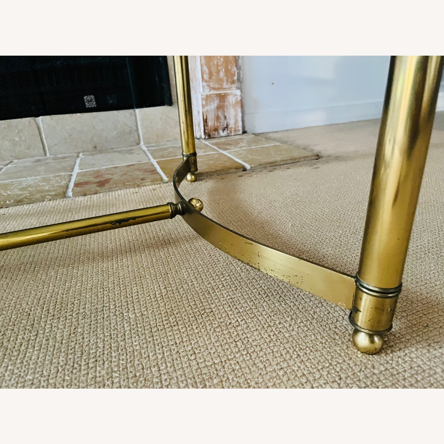 Vintage Mid Century Brass & Glass Coffee Table - image-8