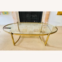Vintage Mid Century Brass & Glass Coffee Table 