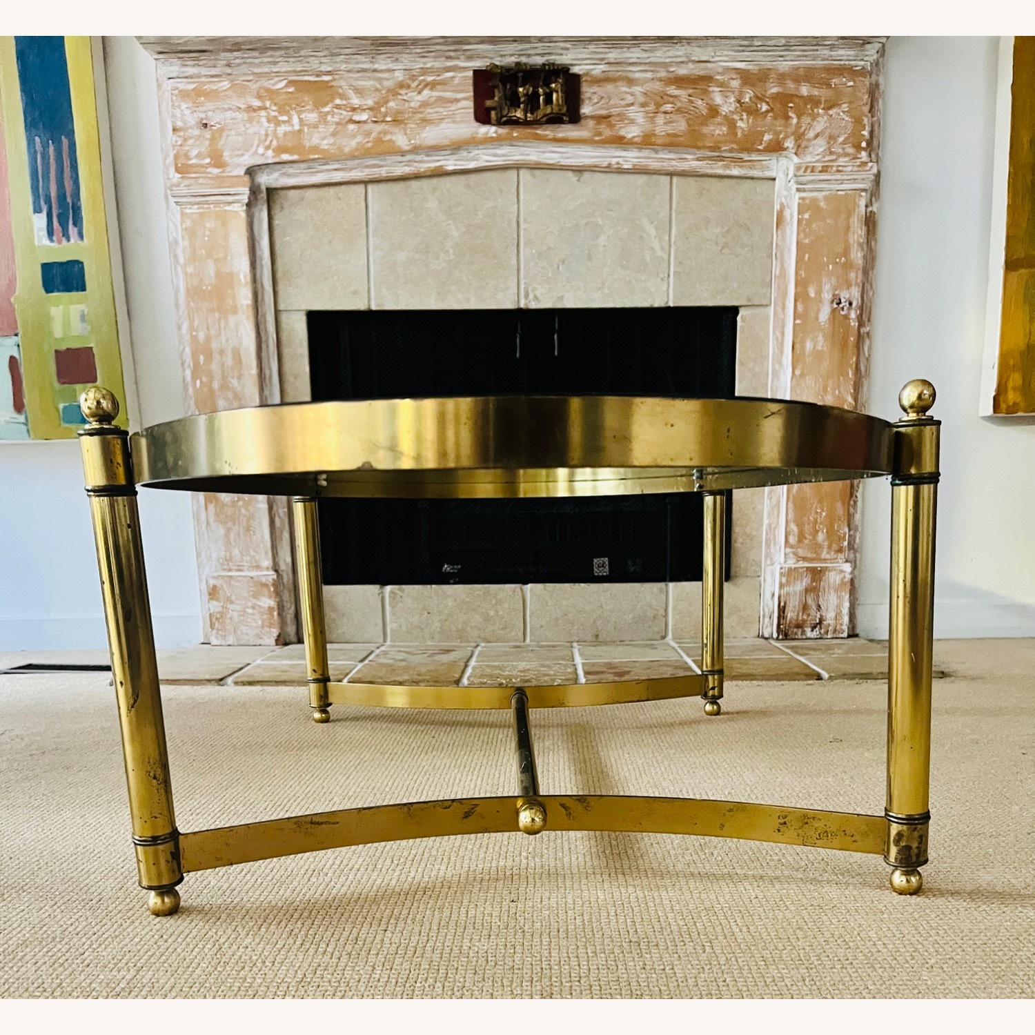 Vintage Mid Century Brass & Glass Coffee Table - image-13