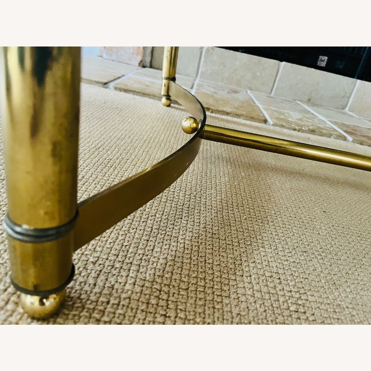 Vintage Mid Century Brass & Glass Coffee Table - image-9