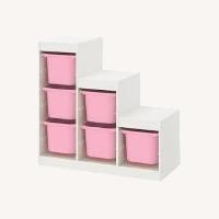 IKEA TROFAST Storage Combination White/Pink Basket