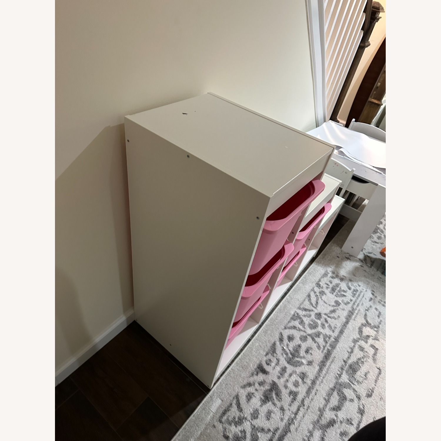 IKEA TROFAST Storage Combination White/Pink Basket - image-3