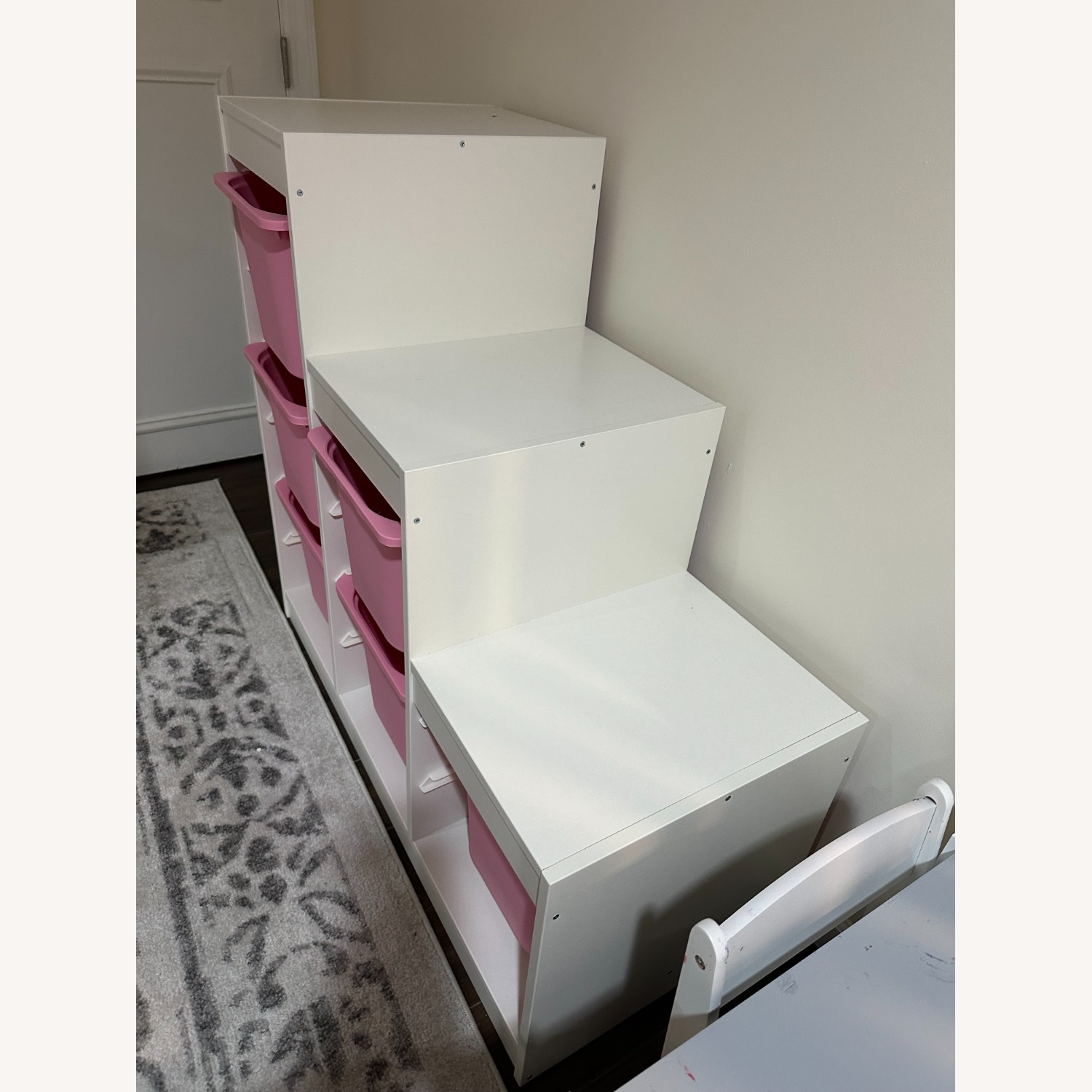 IKEA TROFAST Storage Combination White/Pink Basket - image-2