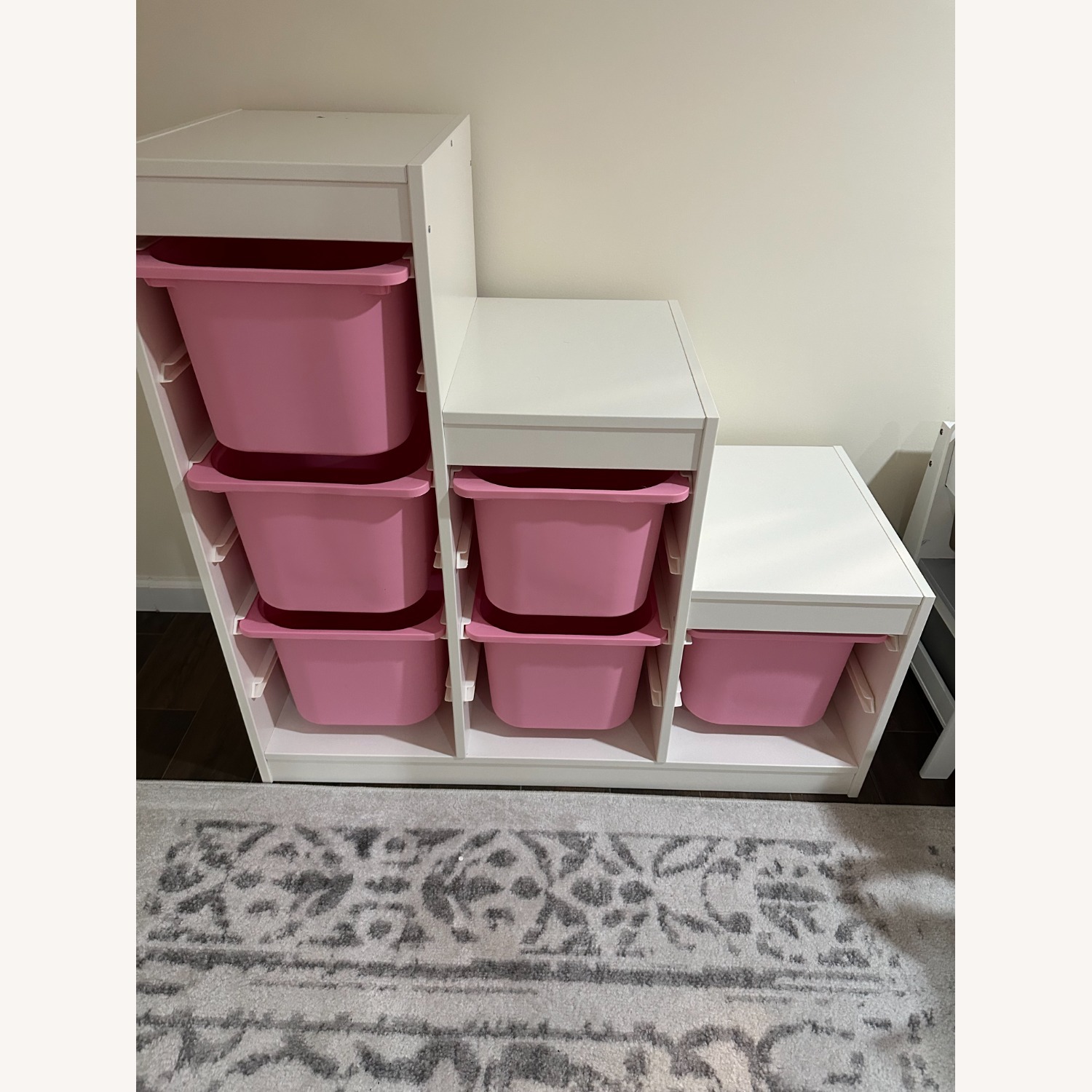 IKEA TROFAST Storage Combination White/Pink Basket - image-4