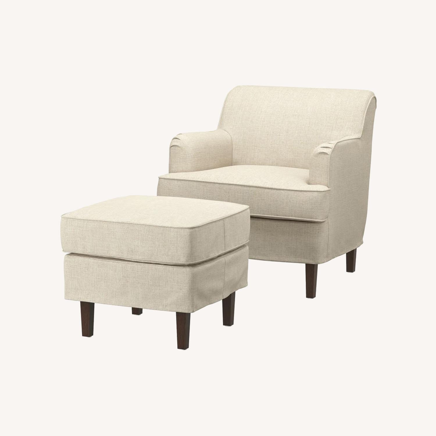 ROCKSJÖN Armchair With Ottoman - image-0