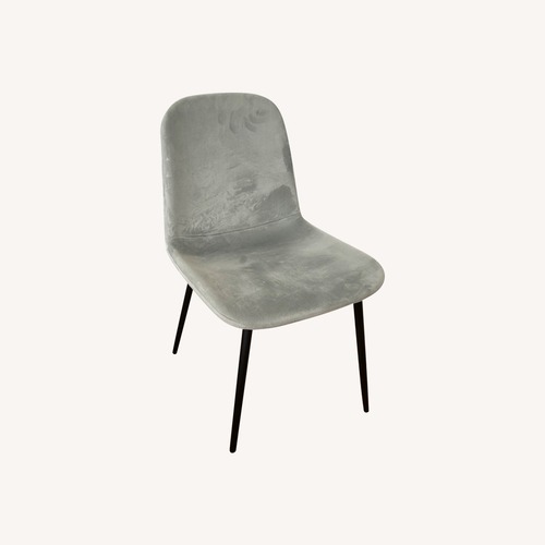 Used Grey Velvet Back Side Chairs Set of 4 for sale on AptDeco