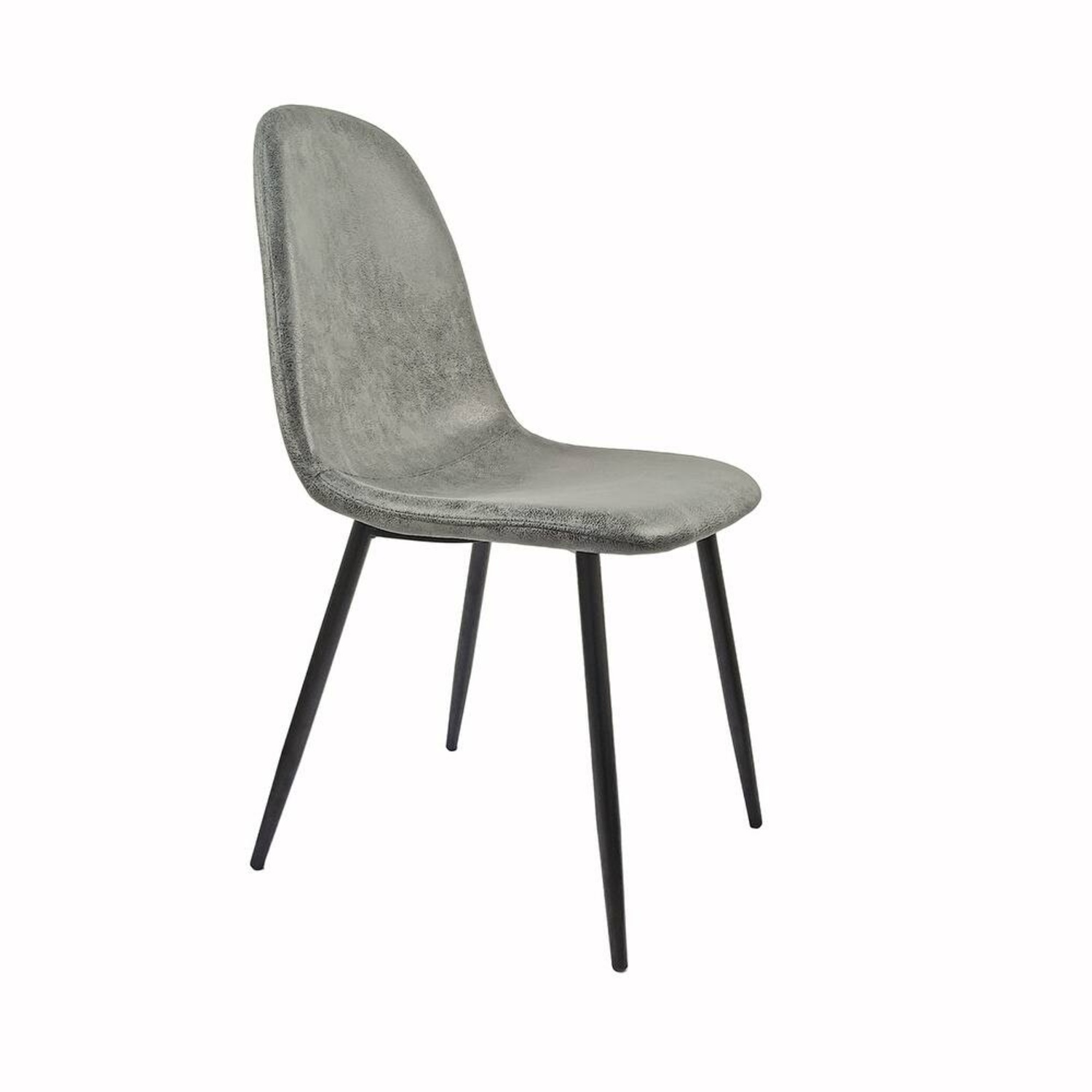 Grey Velvet Back Side Chairs Set of 4 - image-4
