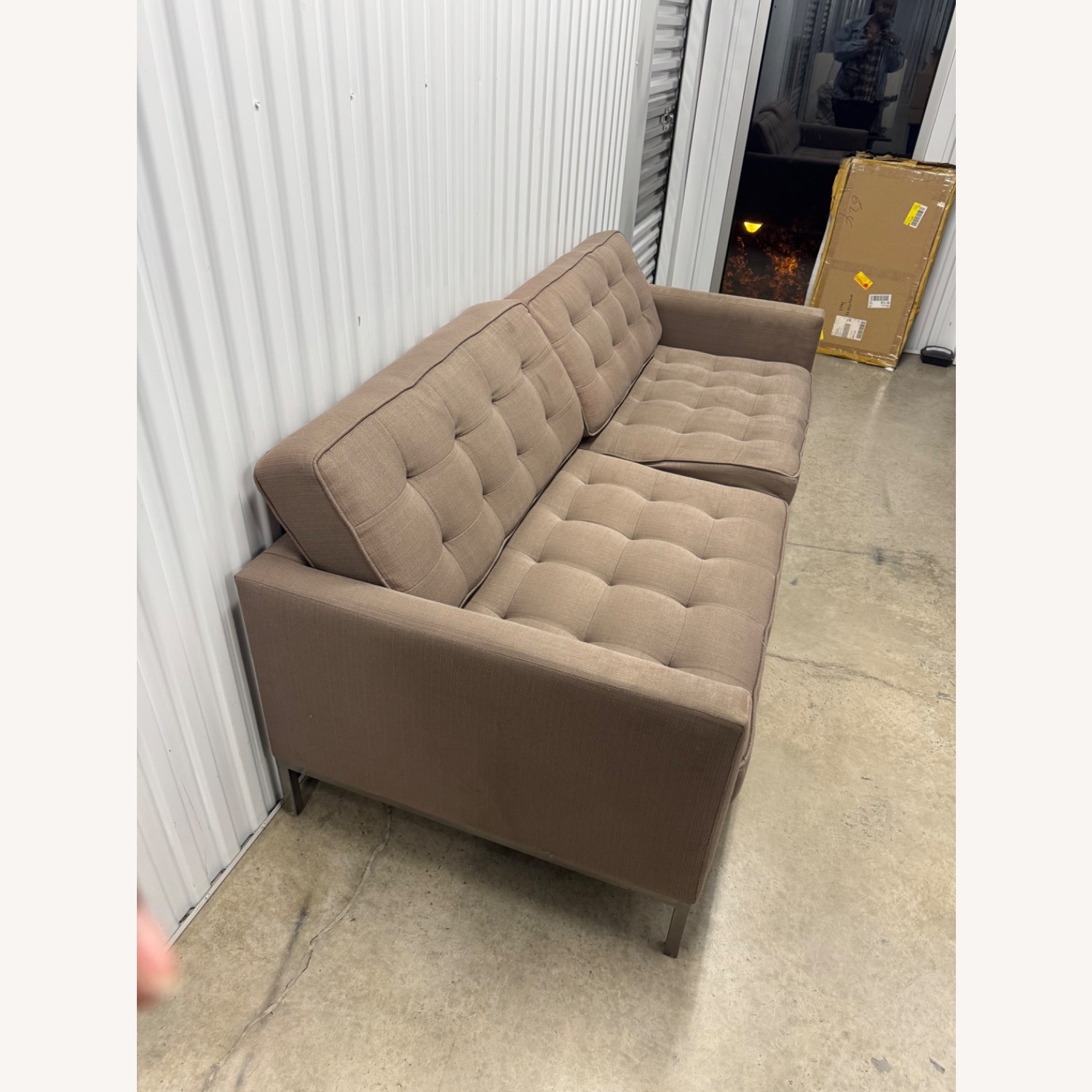 Crate & Barrel Light Gray 2 Seater Sofa - image-2