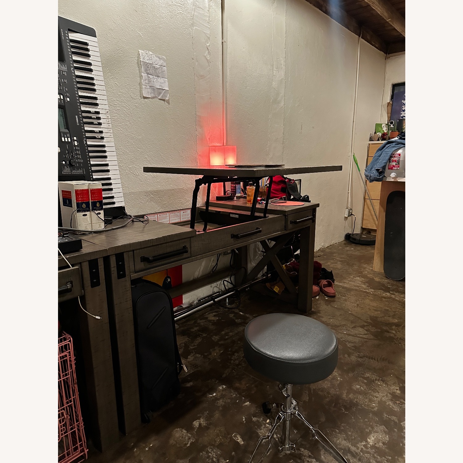 Aldwin 62" Home Office Lift Top Desk with USB Charging - image-3