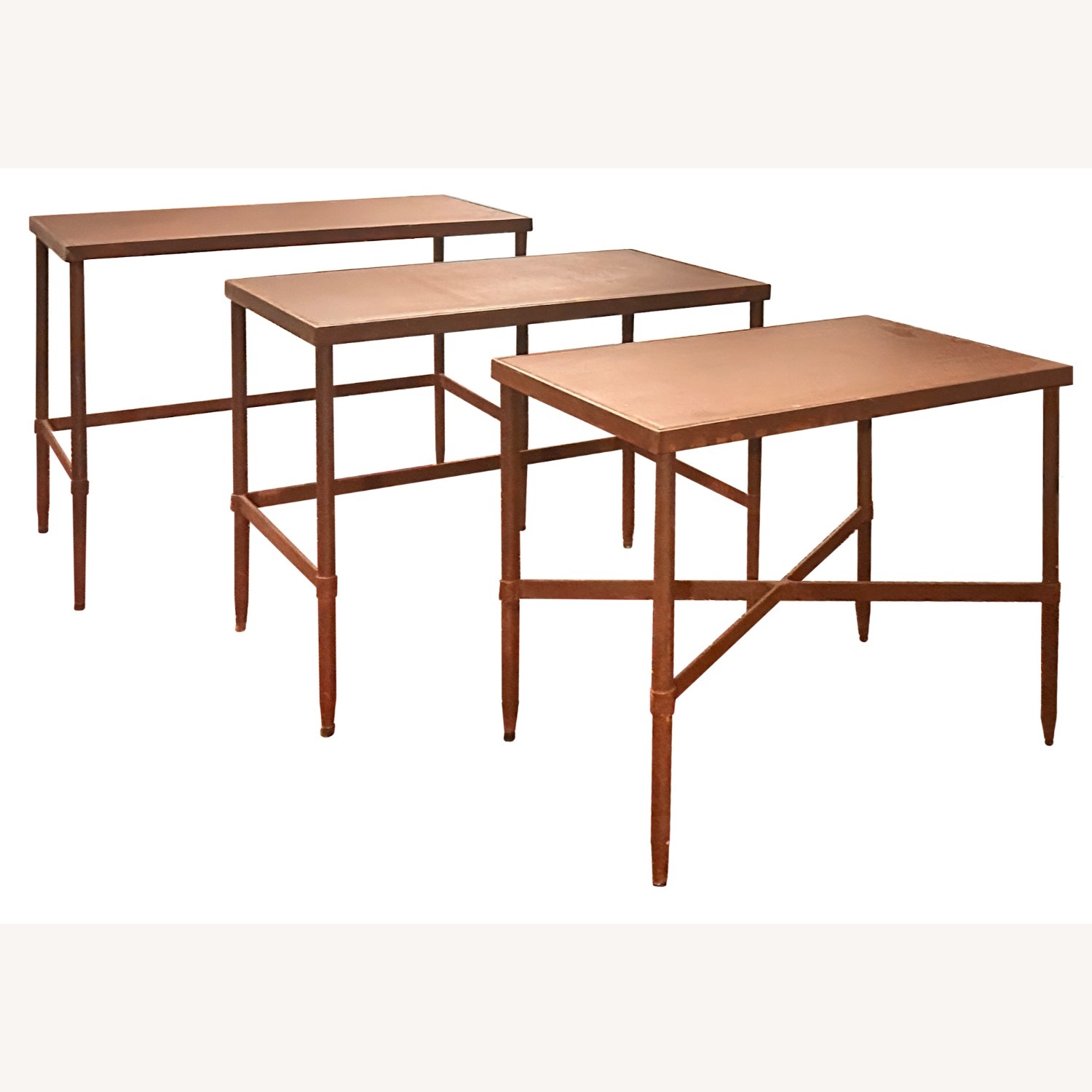 Pottery Barn Vintage Dark Brown Iron Side Tables - image-5