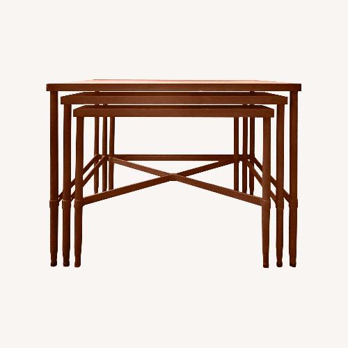 Used Pottery Barn Vintage Dark Brown Iron Side Tables for sale on AptDeco