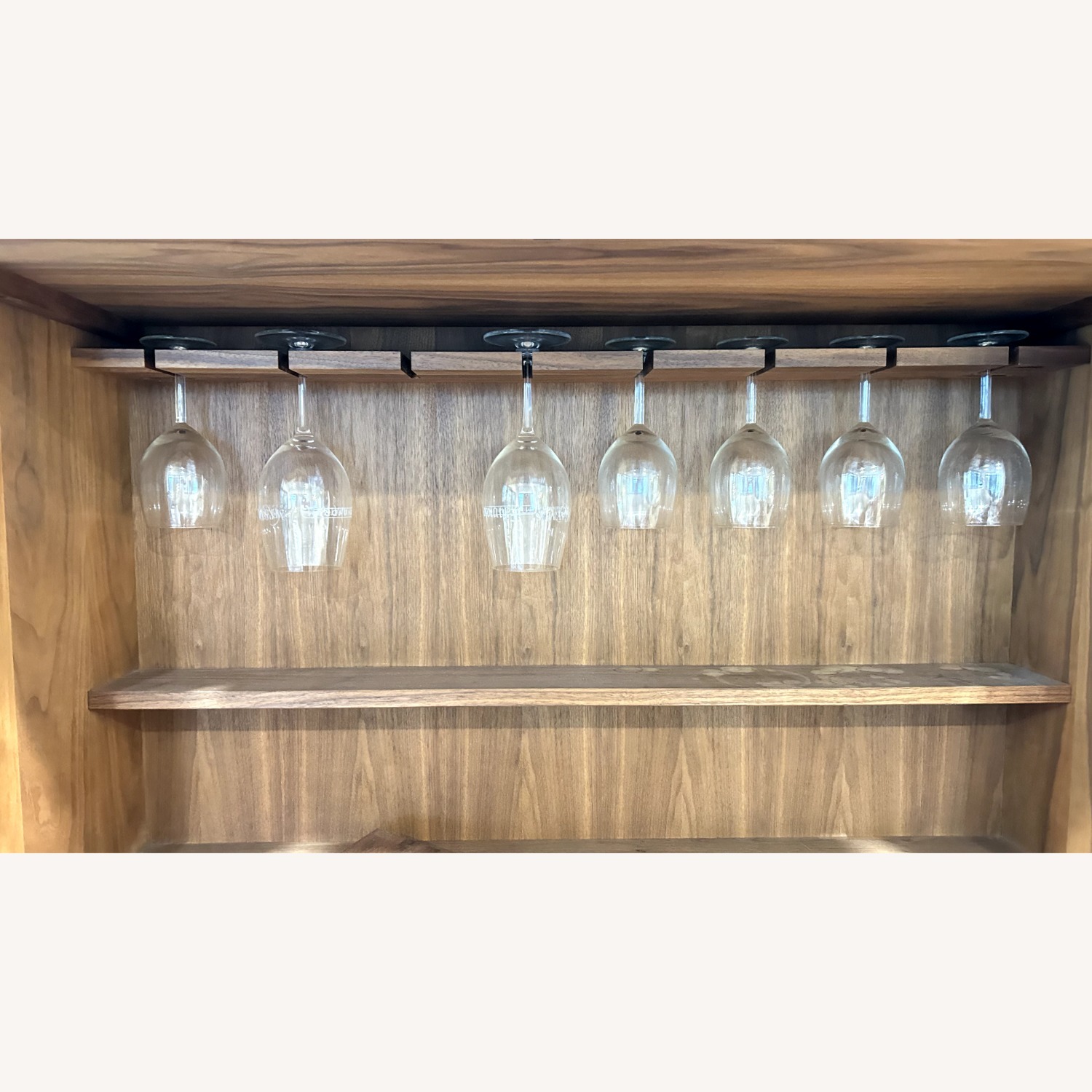 Crate & Barrel Victuals Solid Walnut Wood Wine Cabinet - image-7