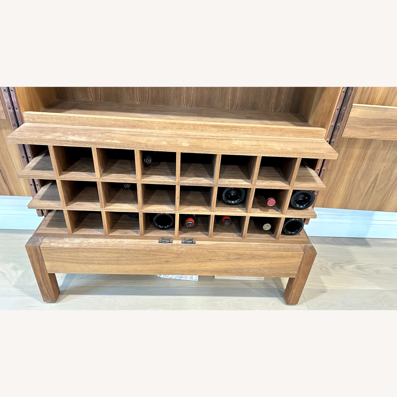 Crate & Barrel Victuals Solid Walnut Wood Wine Cabinet - image-2