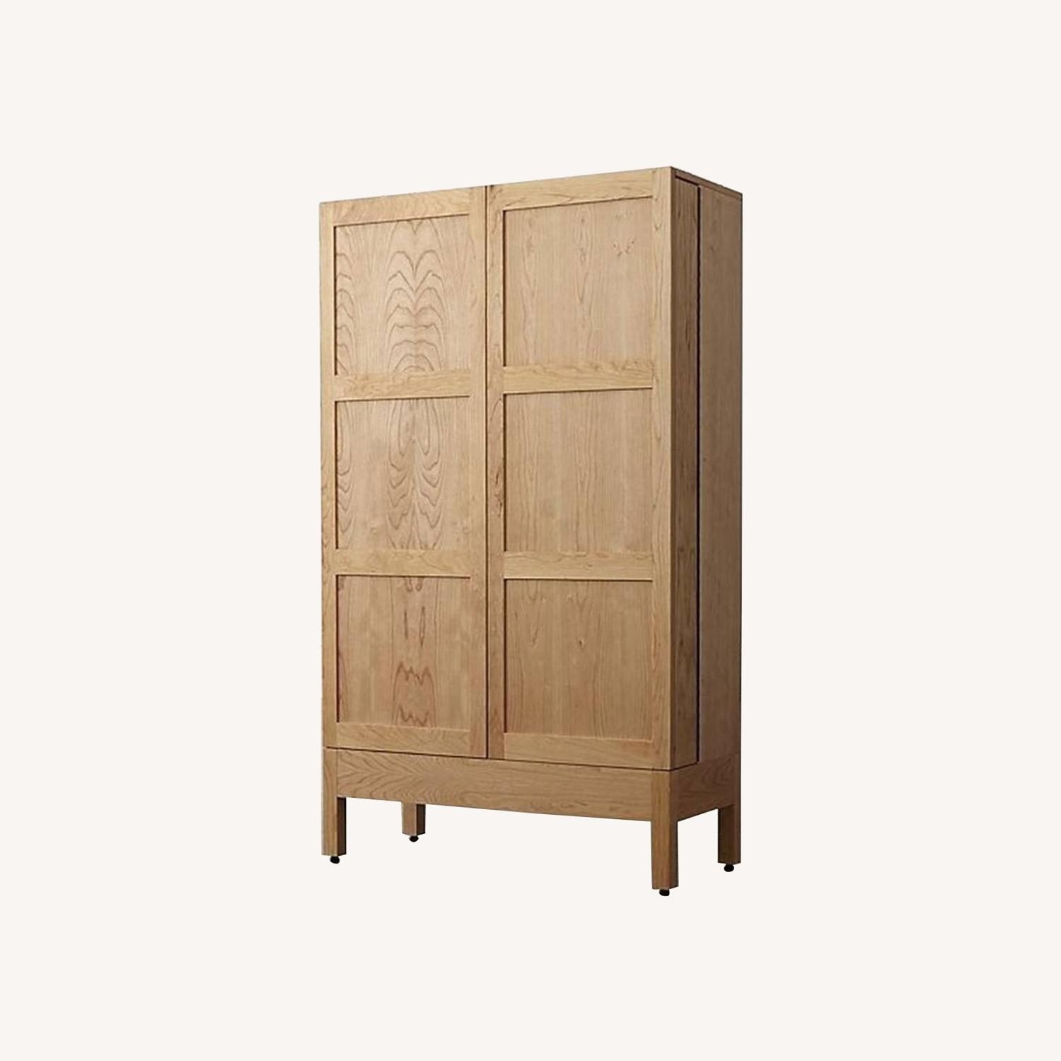 Crate & Barrel Victuals Solid Walnut Wood Wine Cabinet - image-0