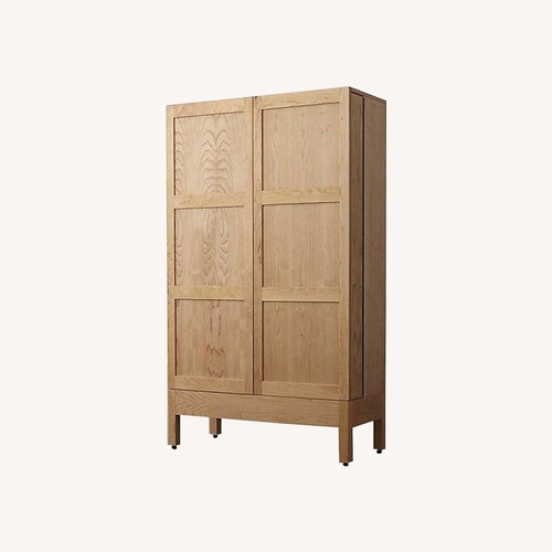 Used Crate & Barrel Victuals Solid Walnut Wood Wine Cabinet for sale on AptDeco