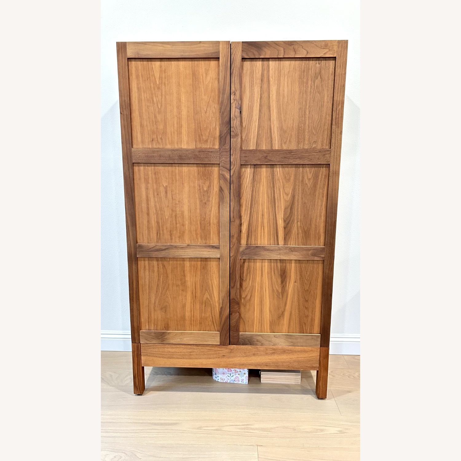 Crate & Barrel Victuals Solid Walnut Wood Wine Cabinet - image-3