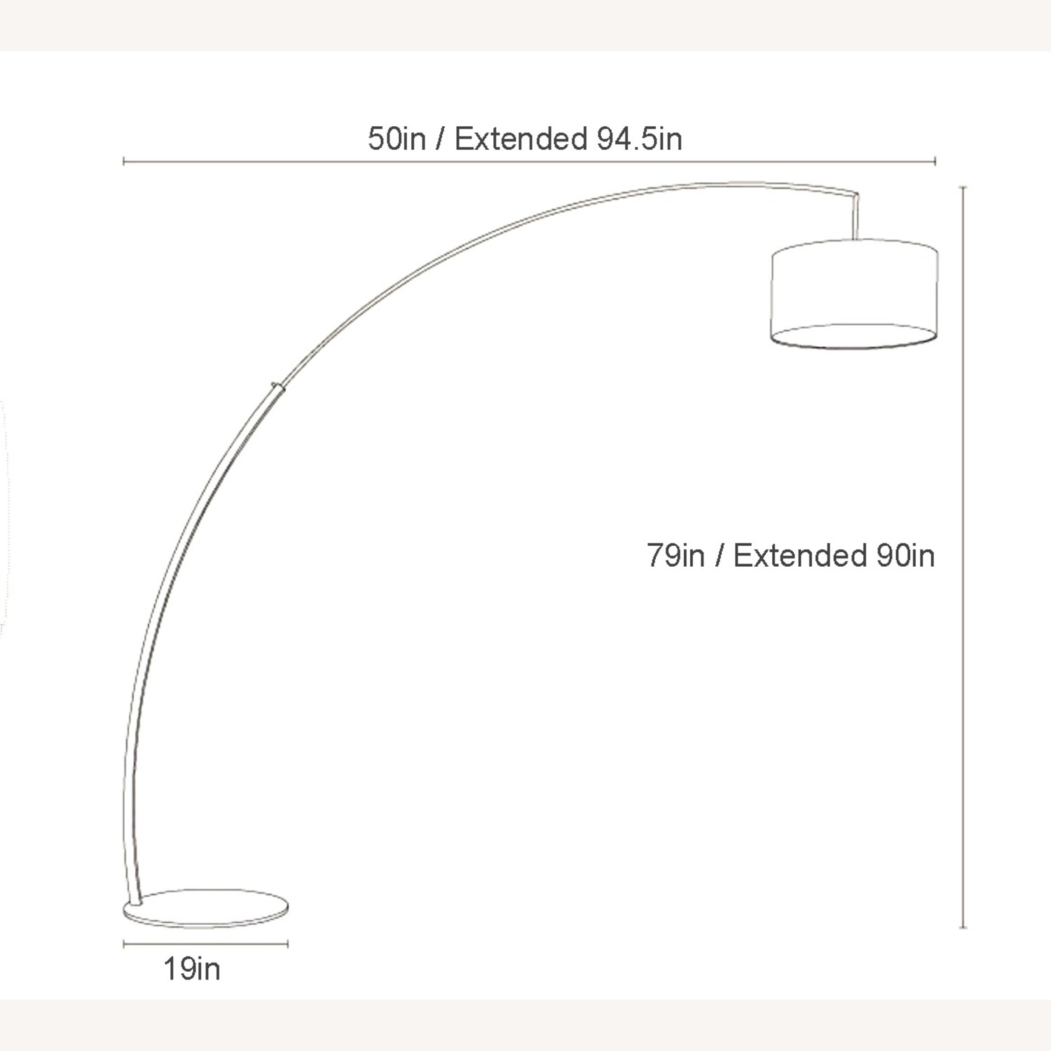 Ligne Roset Dimensions White Metal Floor Lamp - image-7