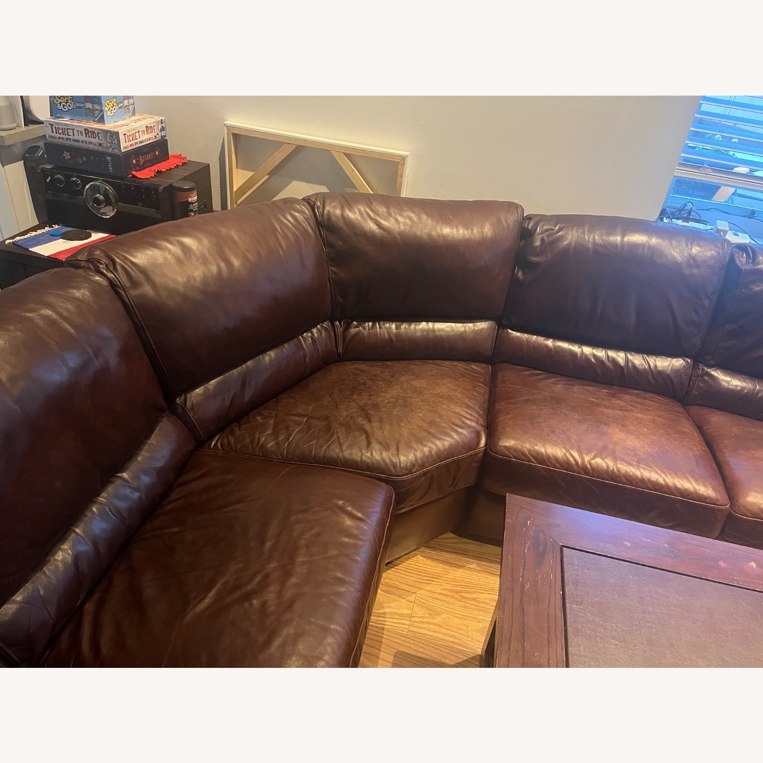 Macy's Dark Brown Leather 3+ Piece Sectional - image-11
