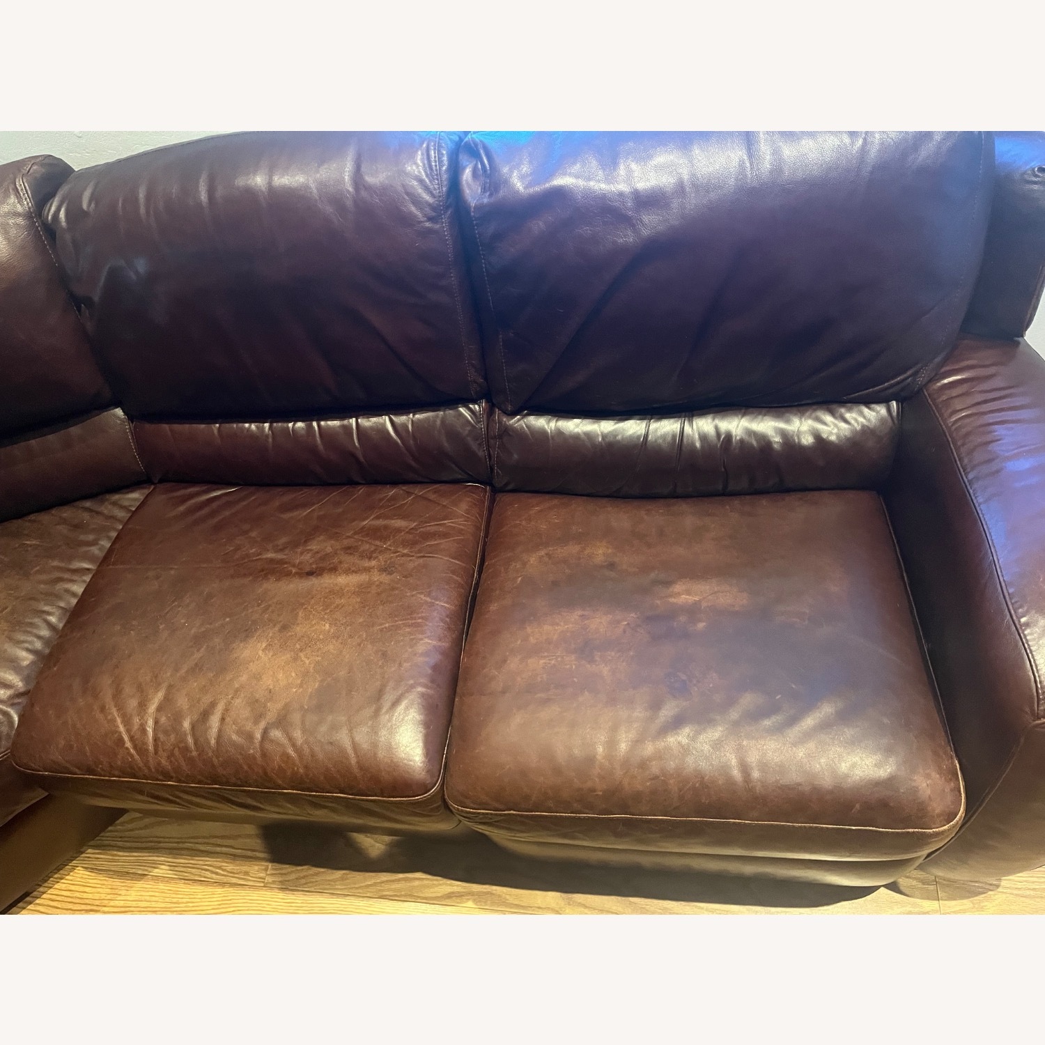 Macy's Dark Brown Leather 3+ Piece Sectional - image-9