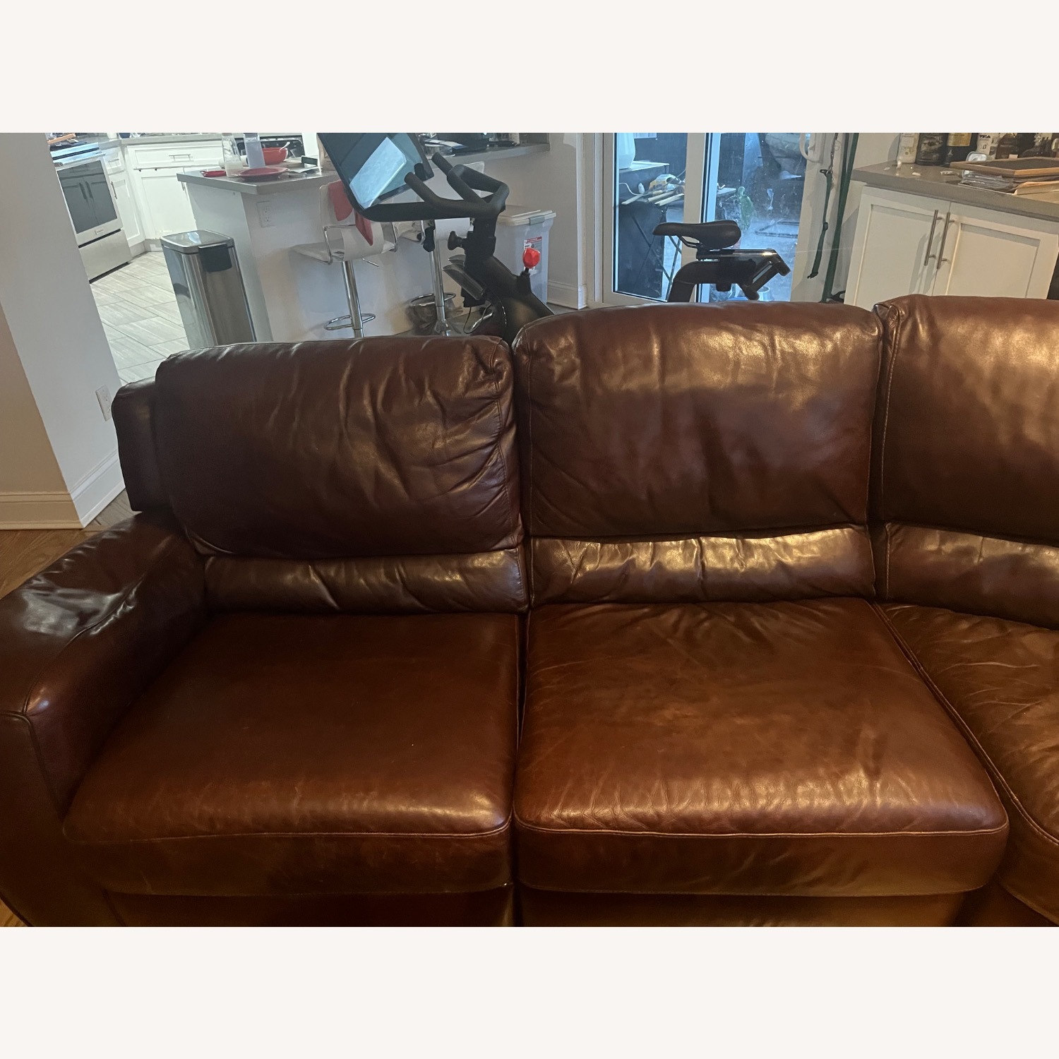 Macy's Dark Brown Leather 3+ Piece Sectional - image-10