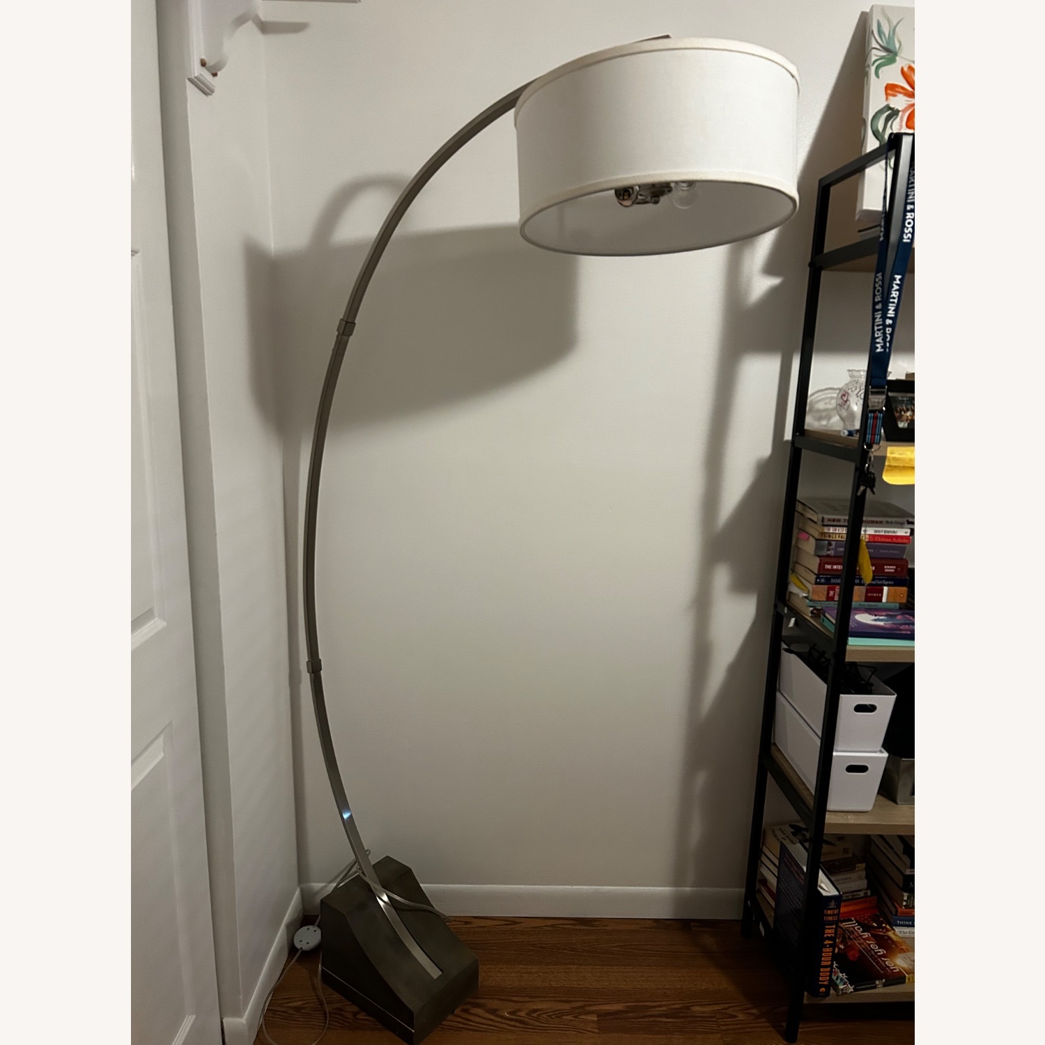 White Metal Floor Lamp - image-1