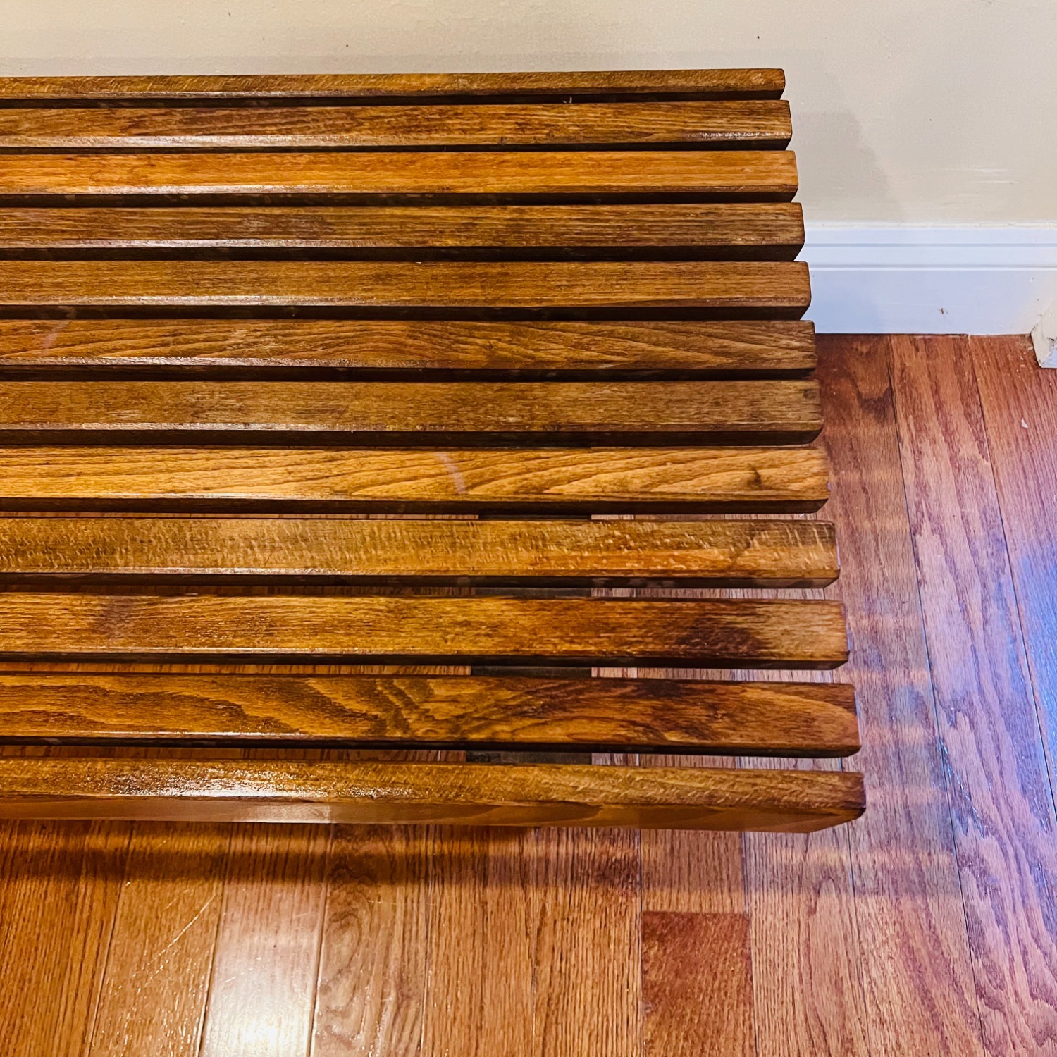 1960s Mid Century Slatted Bench Coffee Table  - image-9