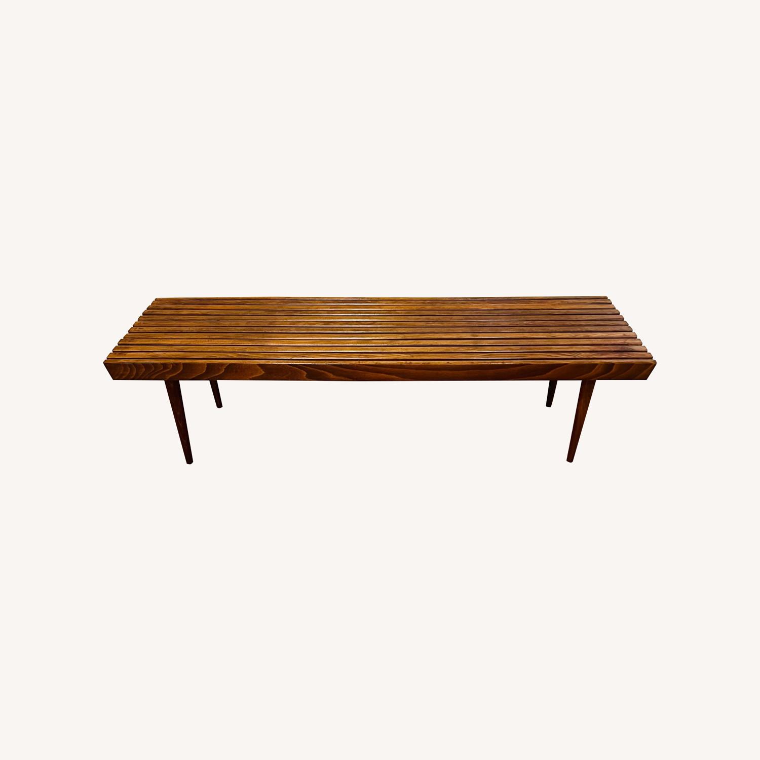 1960s Mid Century Slatted Bench Coffee Table  - image-0