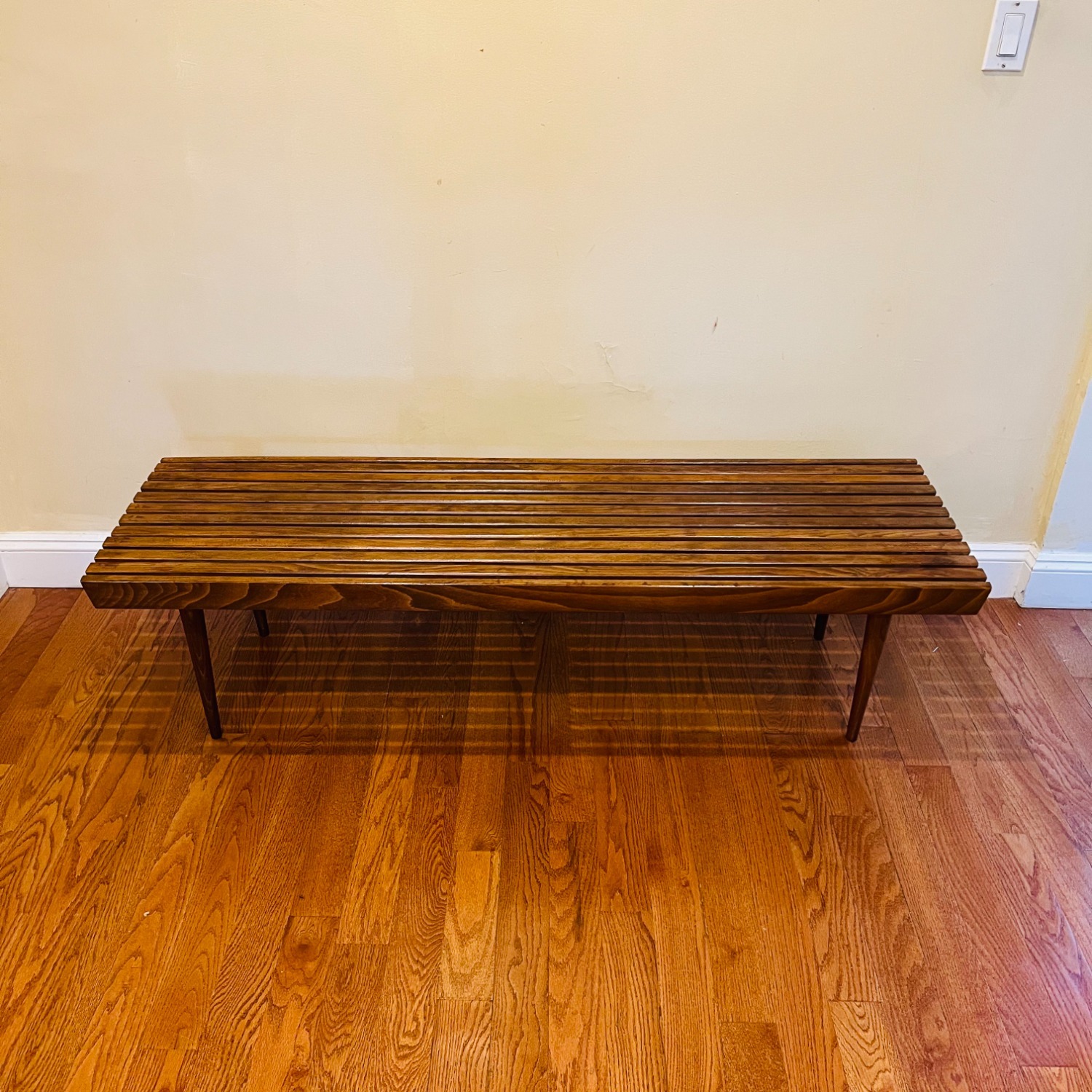 1960s Mid Century Slatted Bench Coffee Table  - image-11