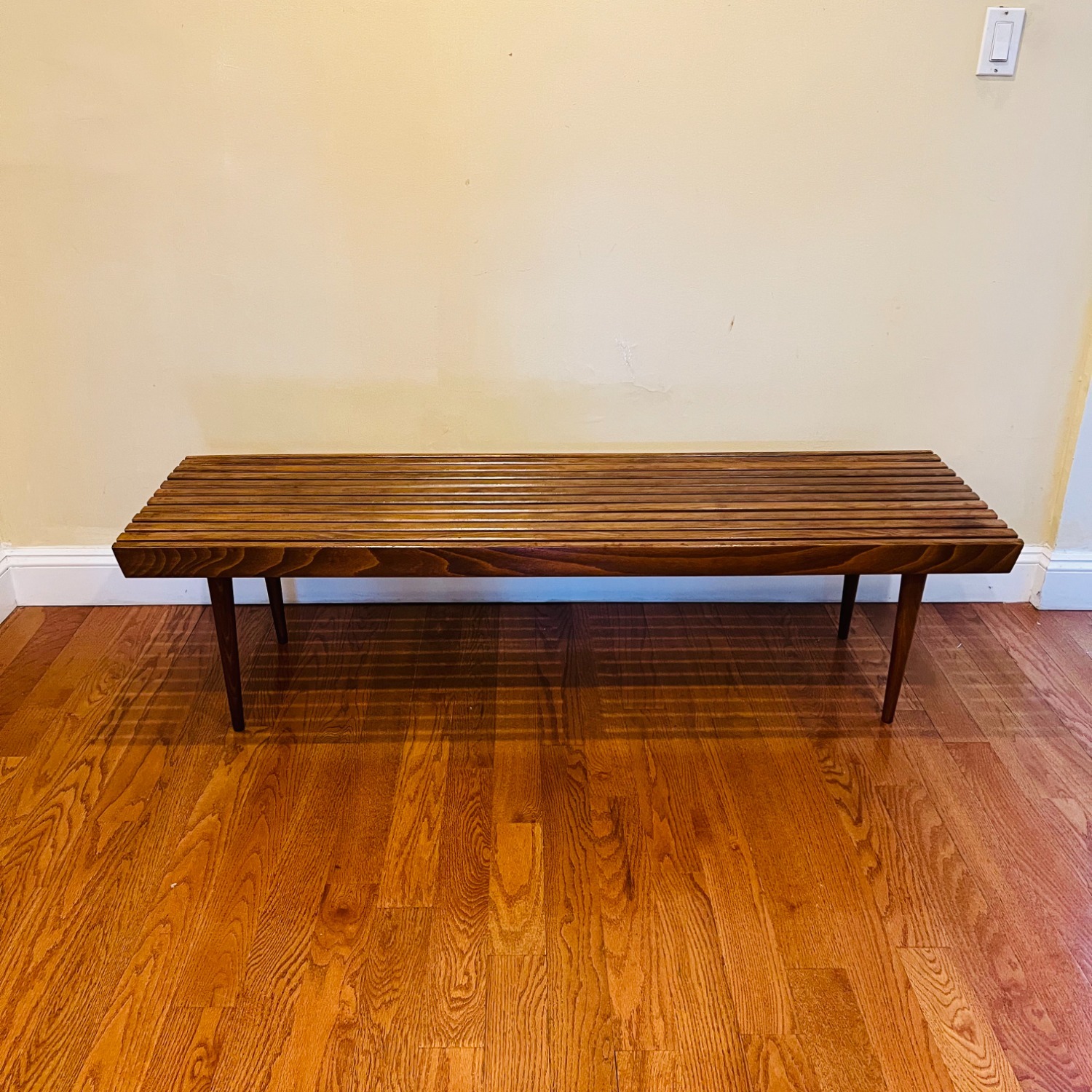 1960s Mid Century Slatted Bench Coffee Table  - image-3