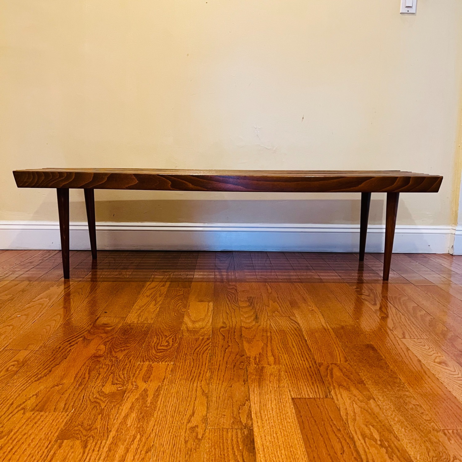 1960s Mid Century Slatted Bench Coffee Table  - image-4