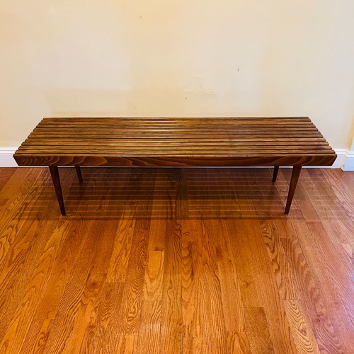 Used 1960s Mid Century Slatted Bench Coffee Table for sale on AptDeco