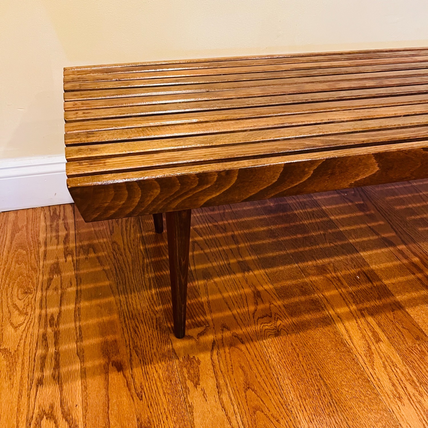 1960s Mid Century Slatted Bench Coffee Table  - image-6