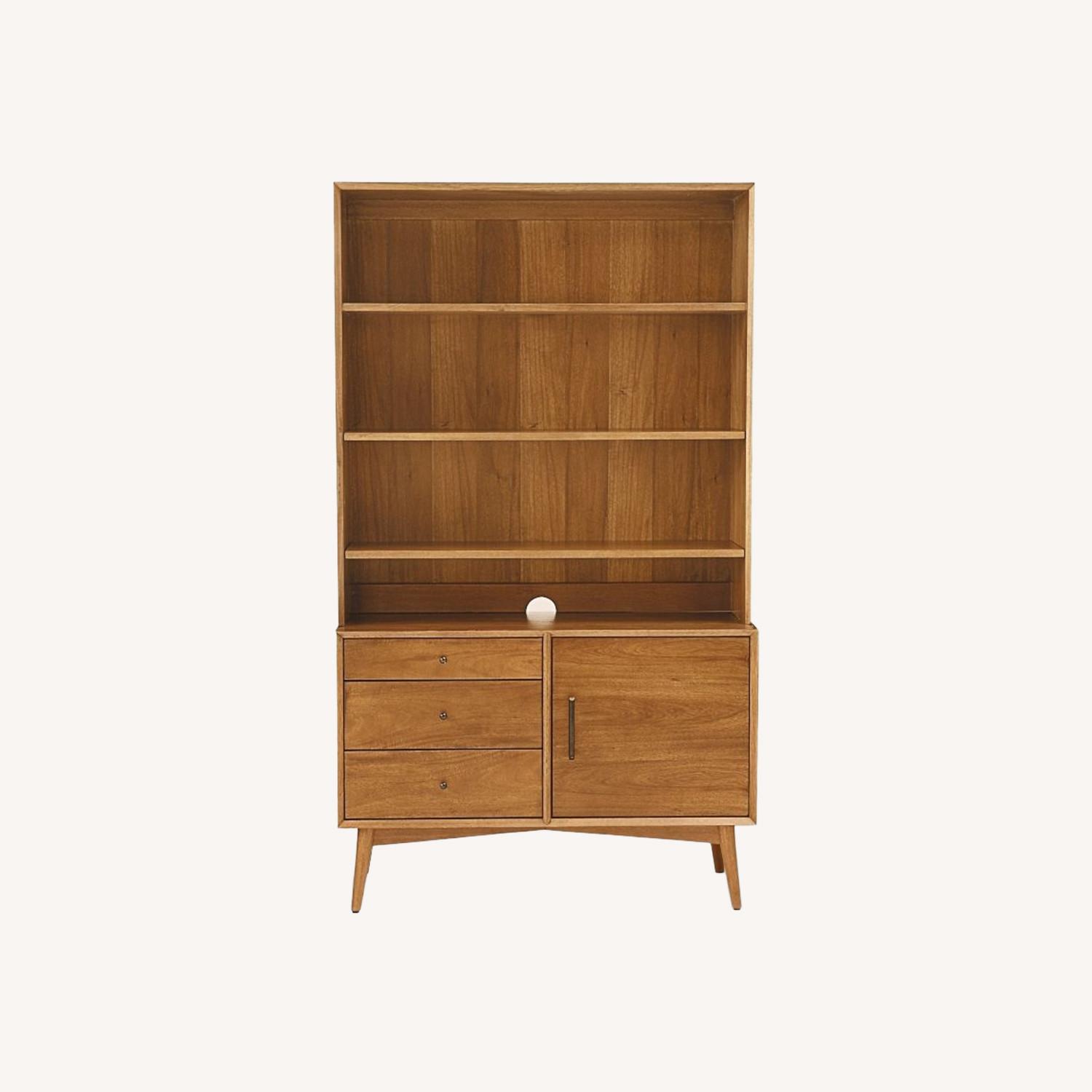 West Elm Mid-Century Console & Hutch Set (40") - image-0