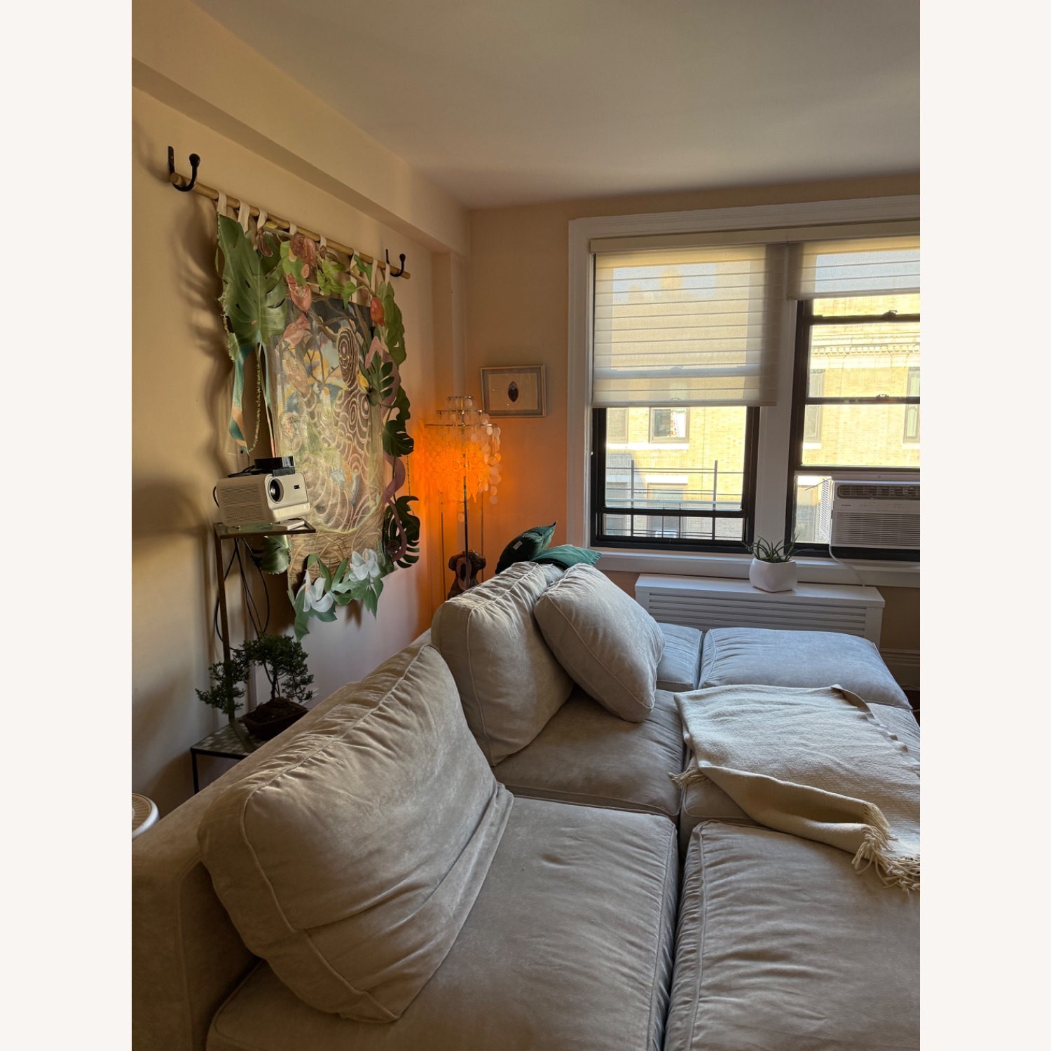 Light Grey Corded Velvet Lovesac Sectional  - image-1